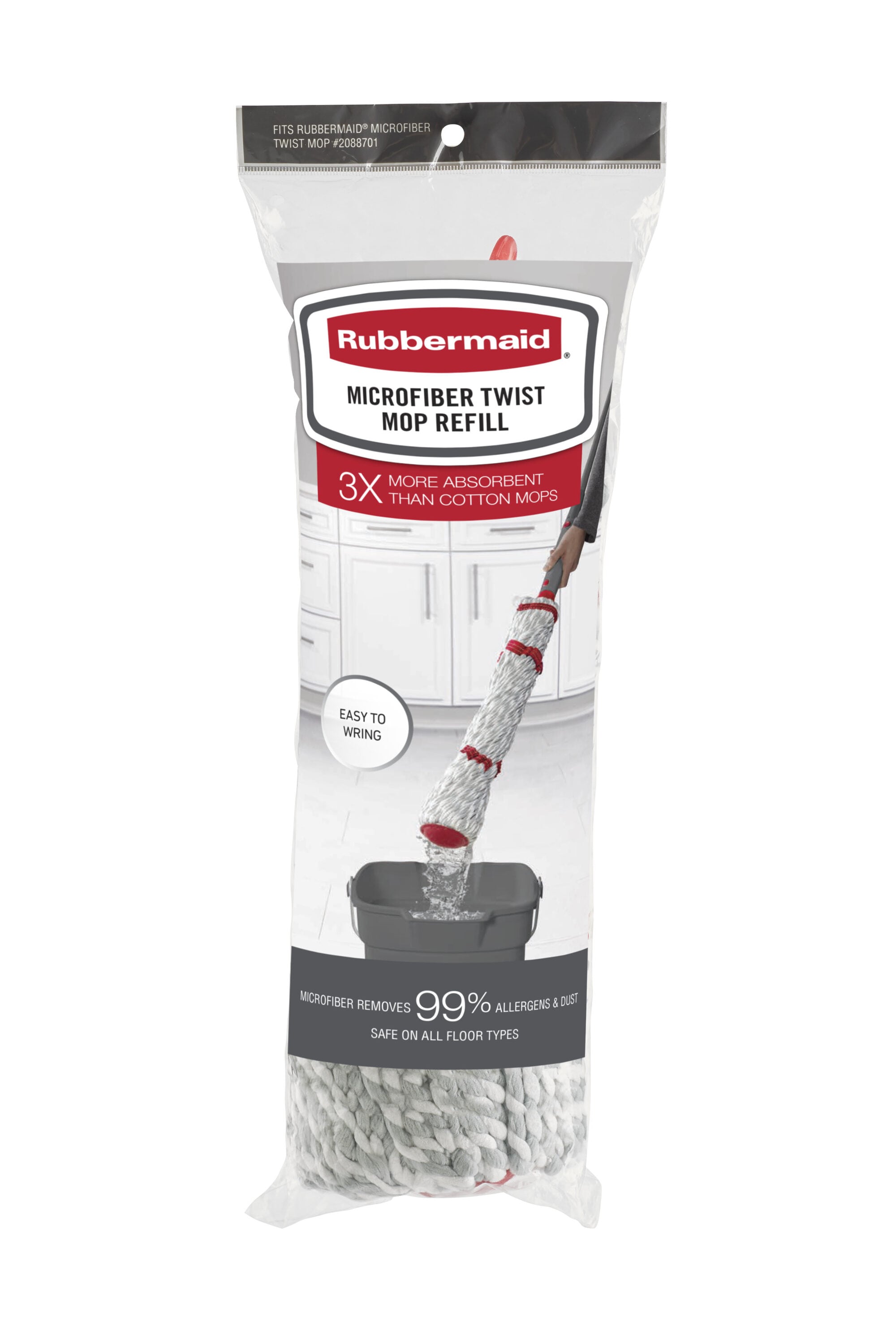 Rubbermaid Reveal 16.5 in. L Dust Microfiber Mop Refill 1 pk
