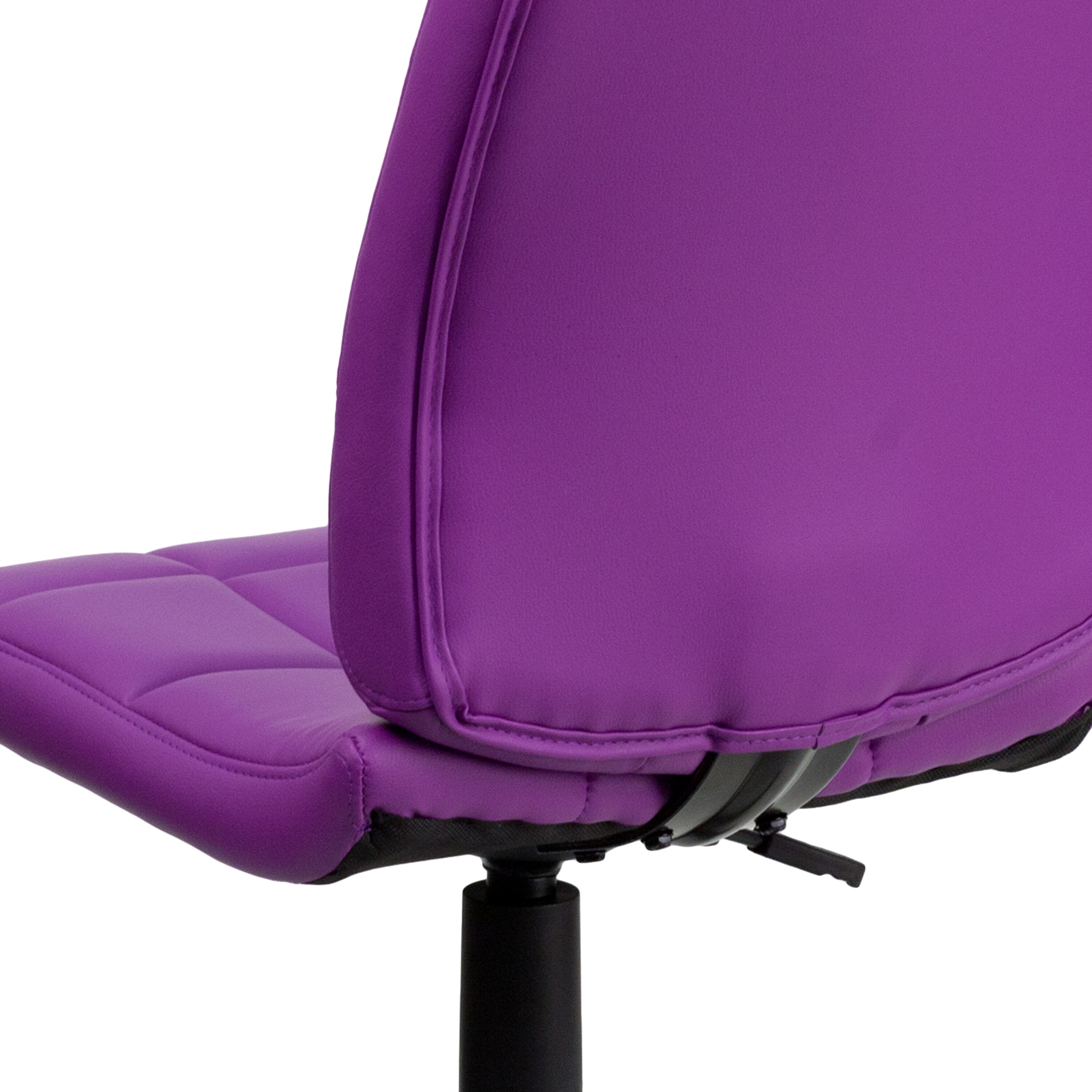 Violet Quilted Vinyl Armless Mid-Back Task Chair
