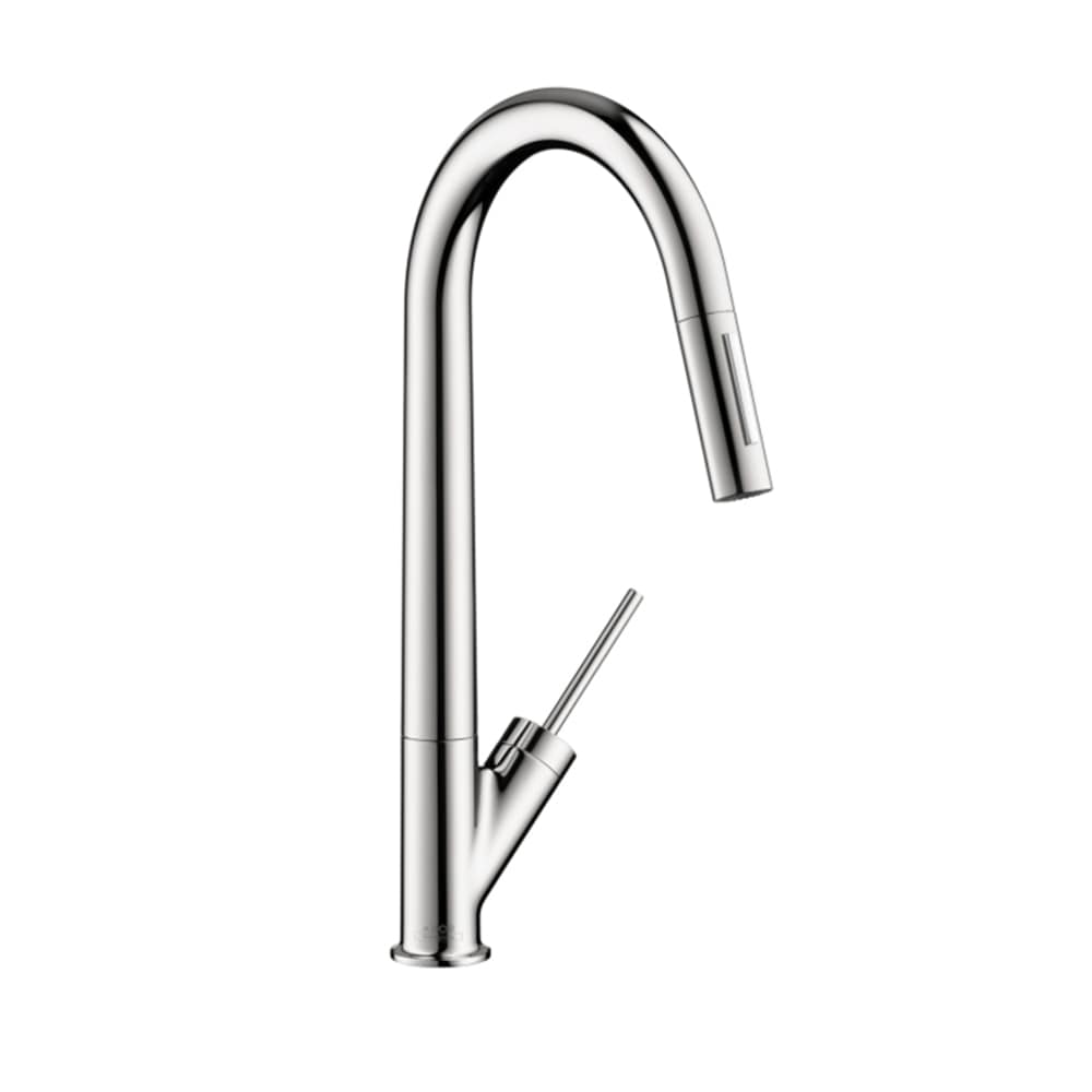 Hansgrohe 10821001 Starck Chrome Single Handle Deck-mount Kitchen Faucet with Sprayer