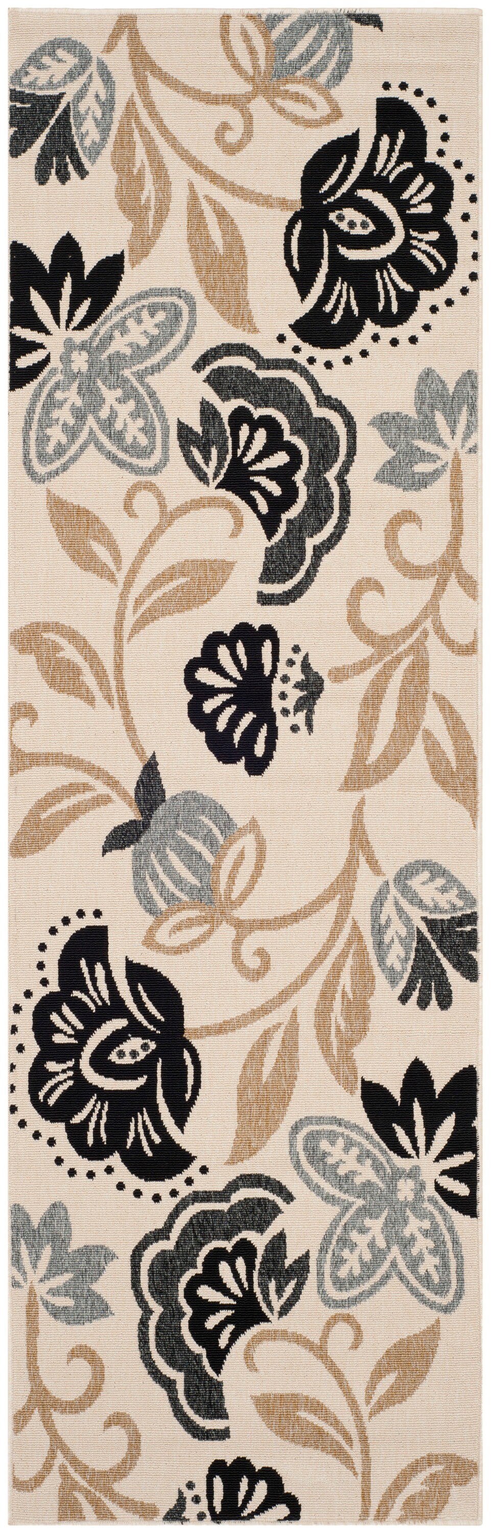 Martha Stewart MSR4073-0412-38 Petaluma 3 X 8 (ft) Silhouette Indoor Floral/Botanical Farmhouse/Cottage Runner Rug