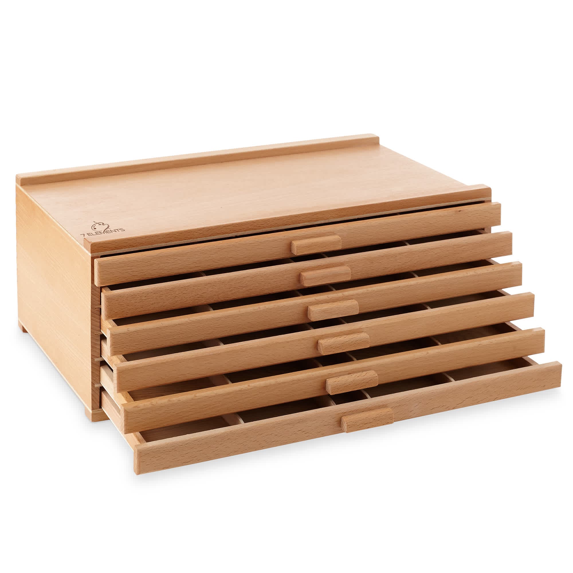 7 Elements ART-BX-WD46 6 Drawer Beechwood Artist Storage Supply Tool Box
