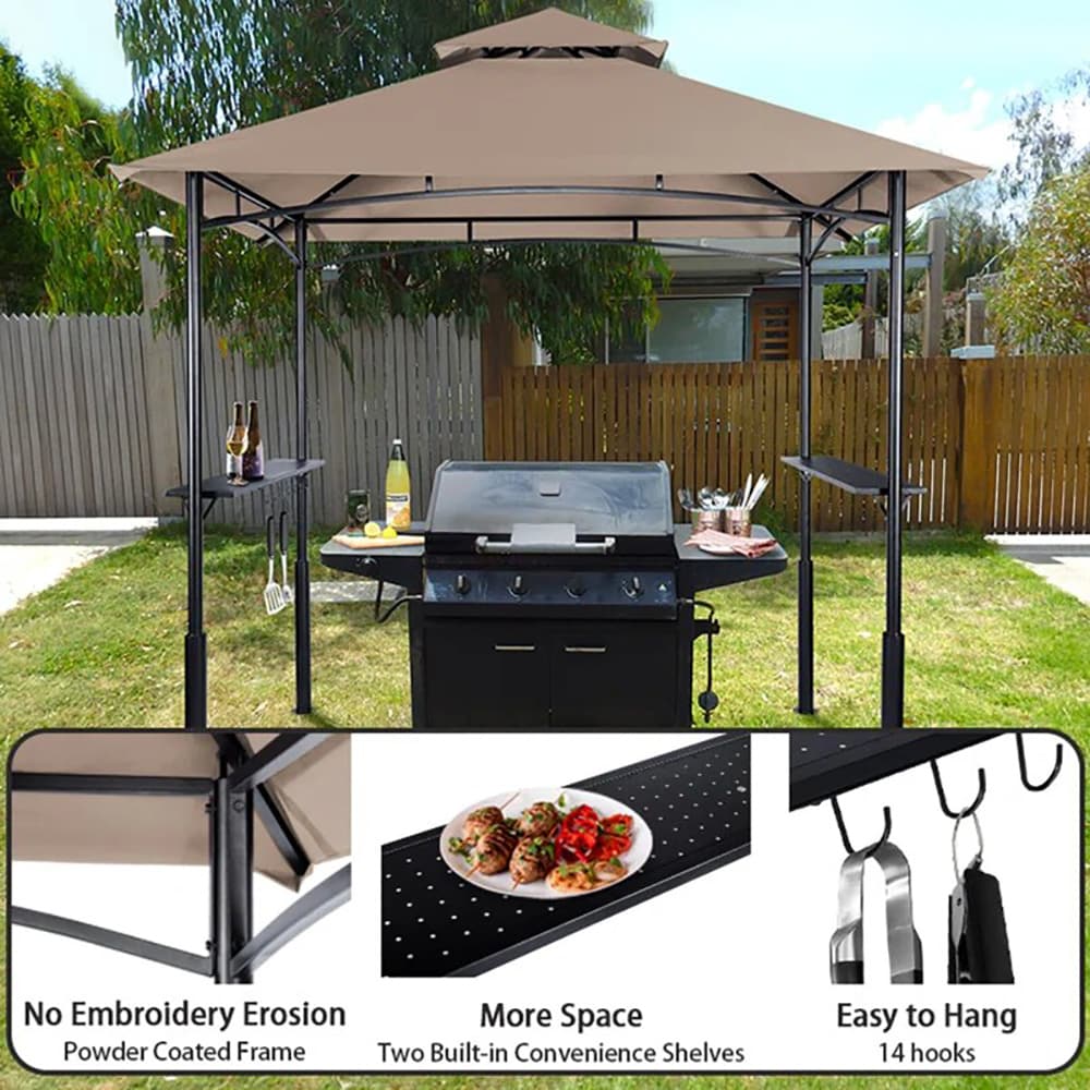 GARSING 8x5-GG-BEIGE Wood-Resin-Gazebos - View #5