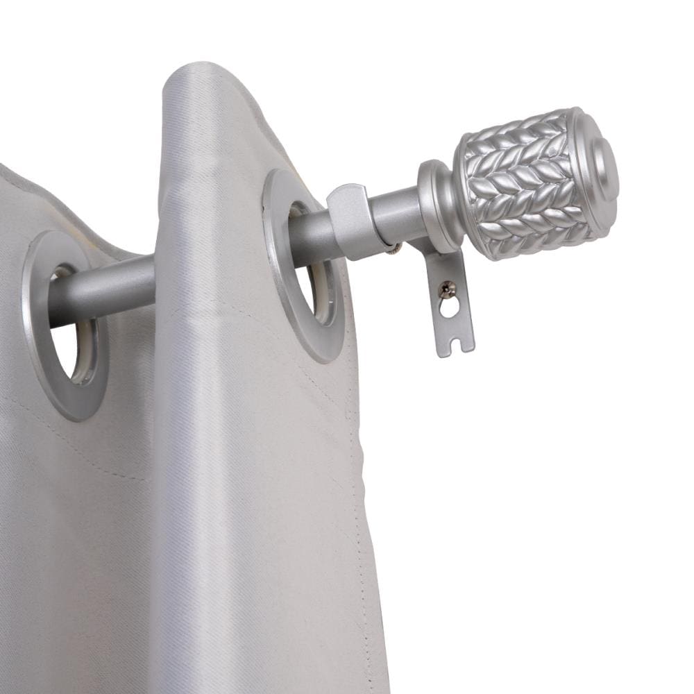 Utopia Alley D84N 48-in to 86-in Nickel Iron Single curtain rod with Finials