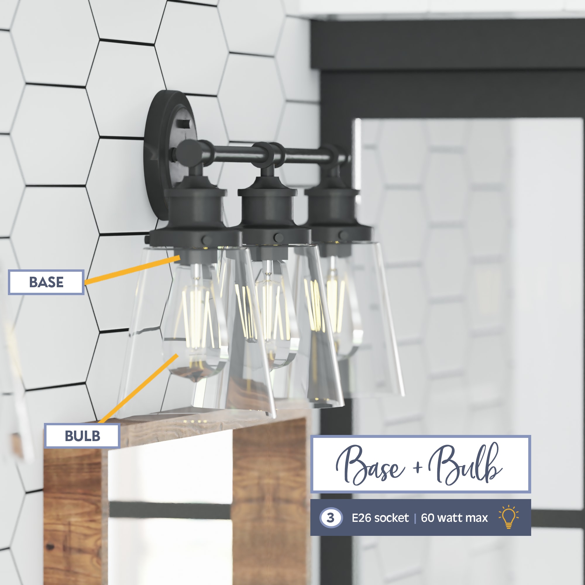 Helenah Matte Black Outdoor Dimmable Vanity Light