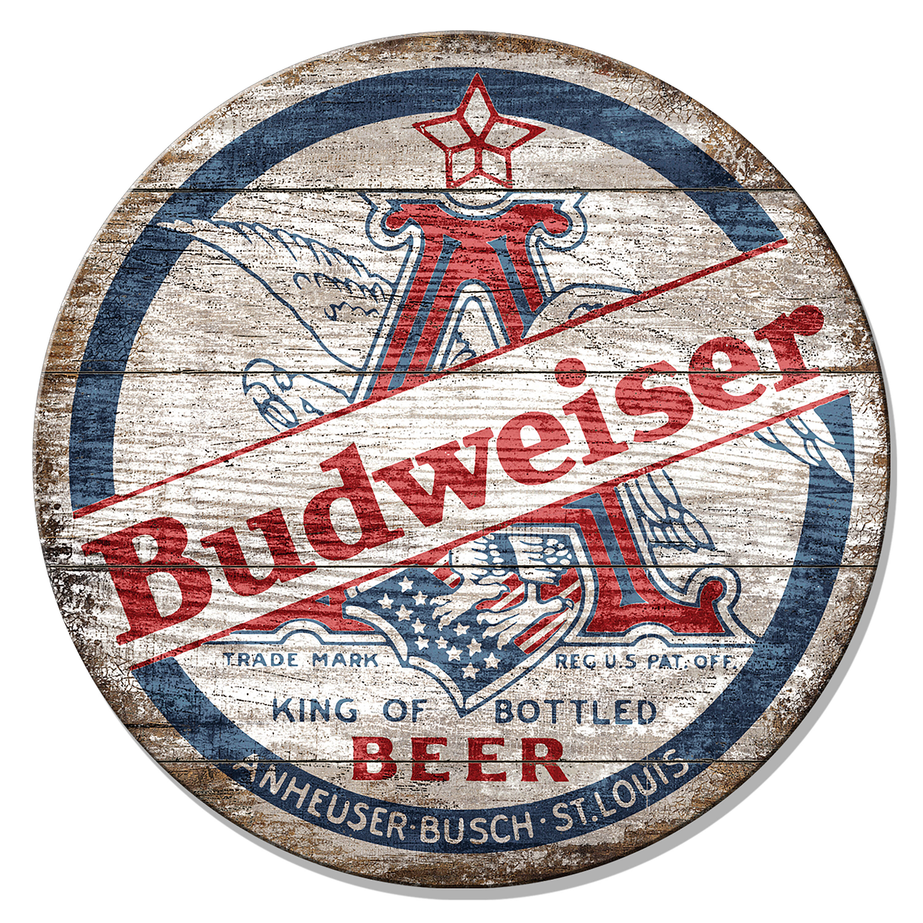 Desperate Enterprises W4002 Budweiser MDF Sign Natural 24-Inches H x 24-Inches W Vintage/Retro Sign