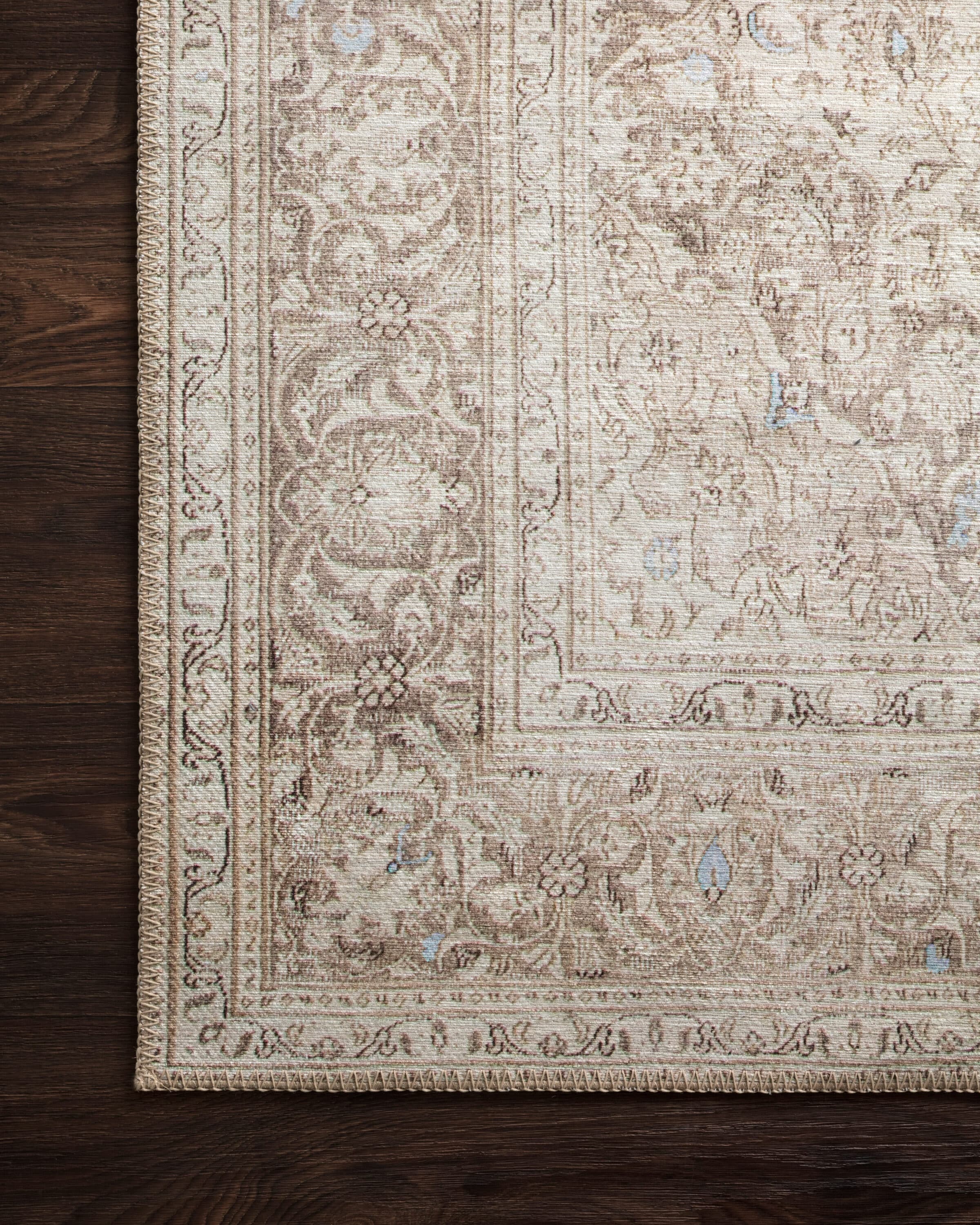 Gray and Beige Polyester Oriental Runner Rug 2'-6" x 7'-6"