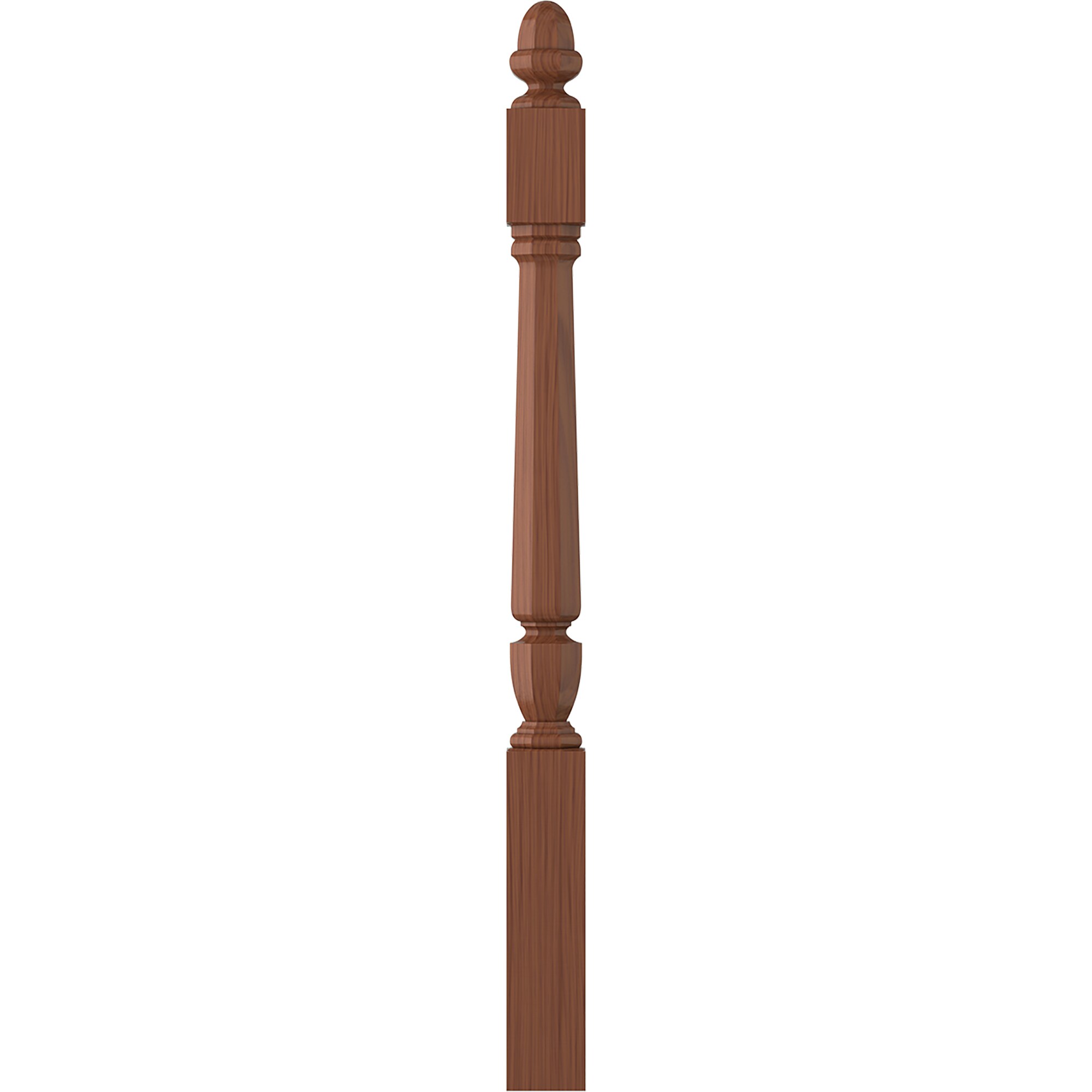 L.J. Smith Stair Systems LJP-30408-HC Regent 3.5-in x 47.75-in Unfinished Heart cherry Starting Stair Newel Post