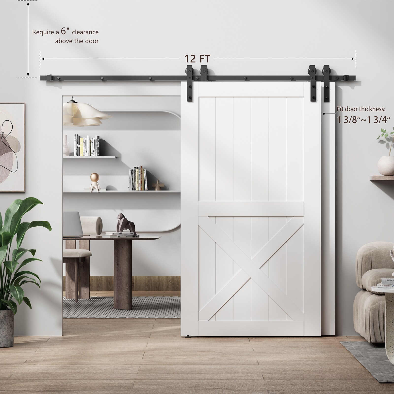 LOVMOR BP-12FT-J-2-DOUBLE Barn-Door-Roller-Kits - View #3