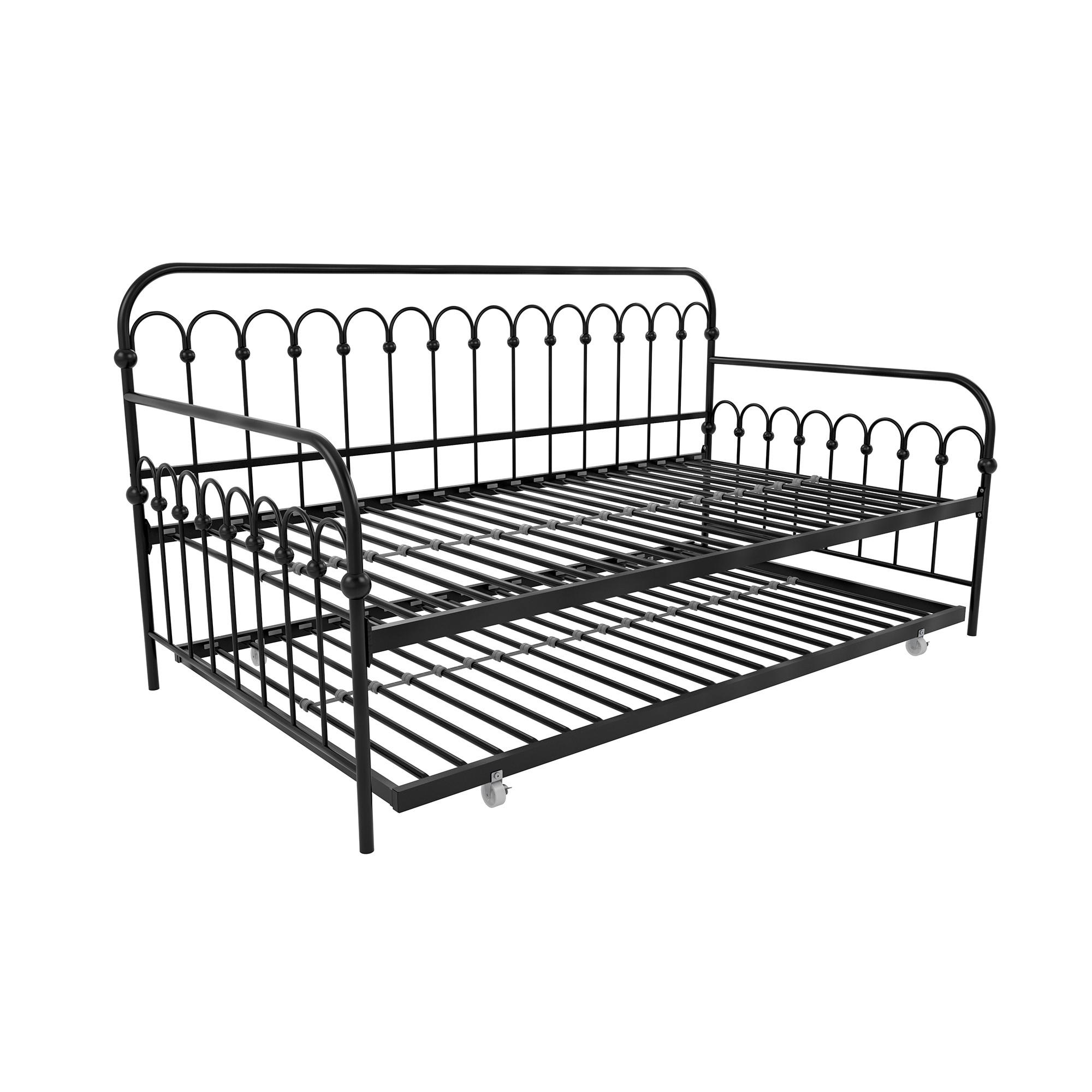 The Novogratz Novogratz Bright Pop Metal Daybed with Trundle, Black, Twin