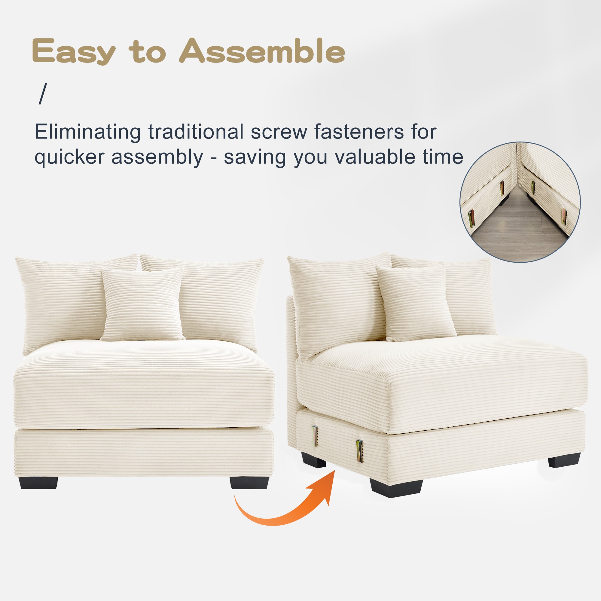 Homy Casa W714-L-OW Sofas-Loveseats - View #10