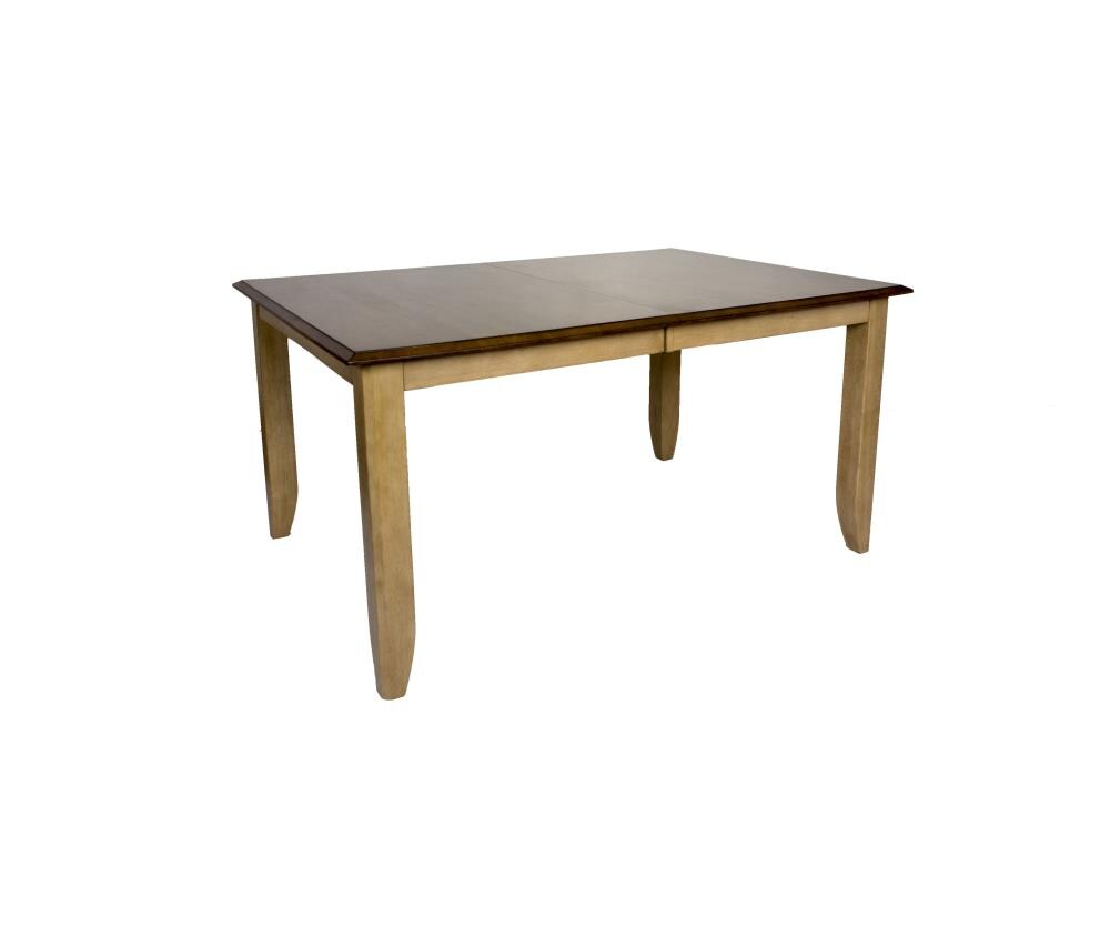 Sunset Trading DLU-BR4272-PW Brook Transitional Extending Removable Leaf Dining Table, Wood with Light Creamy Wheat Wood Base