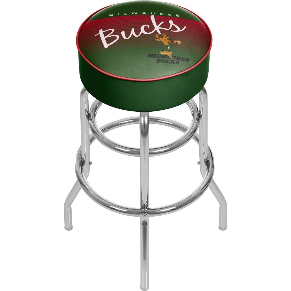 Trademark Gameroom Milwaukee Bucks Bar Stools Chrome Bar Height Upholstered Swivel Bar Stool In The Bar Stools Department At Lowescom