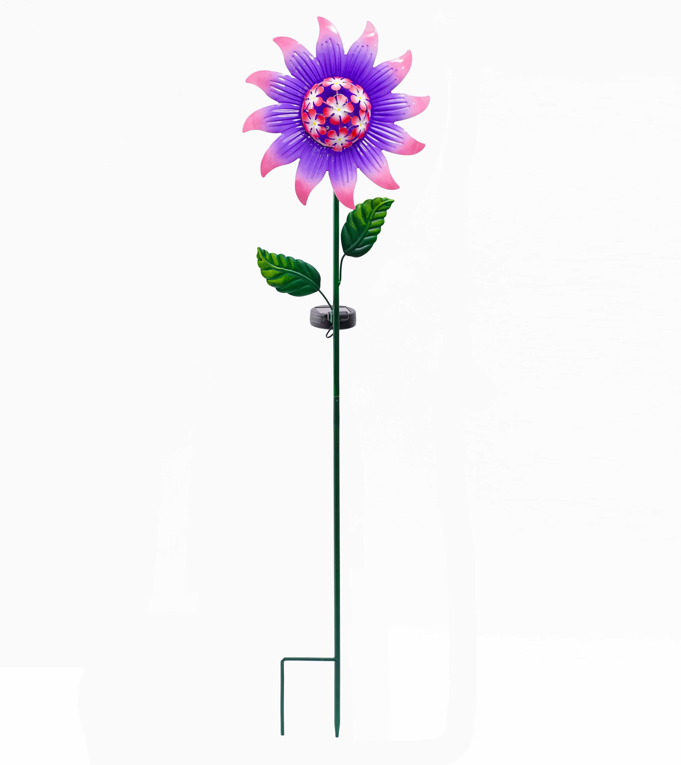 Style Selections T720260A 36-in Purple, Green Metal Solar Garden Stake
