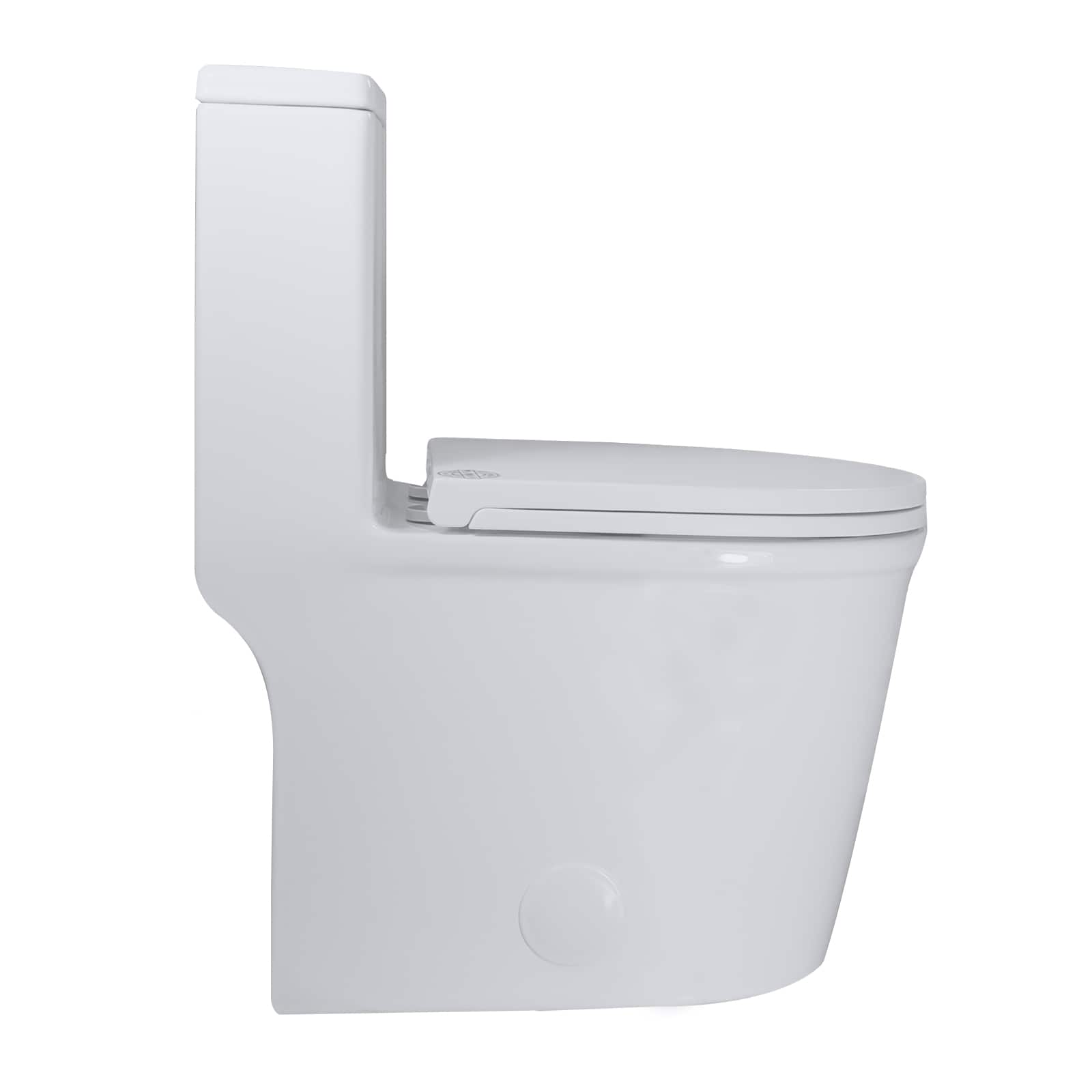 Wooakway - Small Compact One Piece Toilet Dual Flush23 inch Short Depth for Tiny Bathroom 10-inRo...