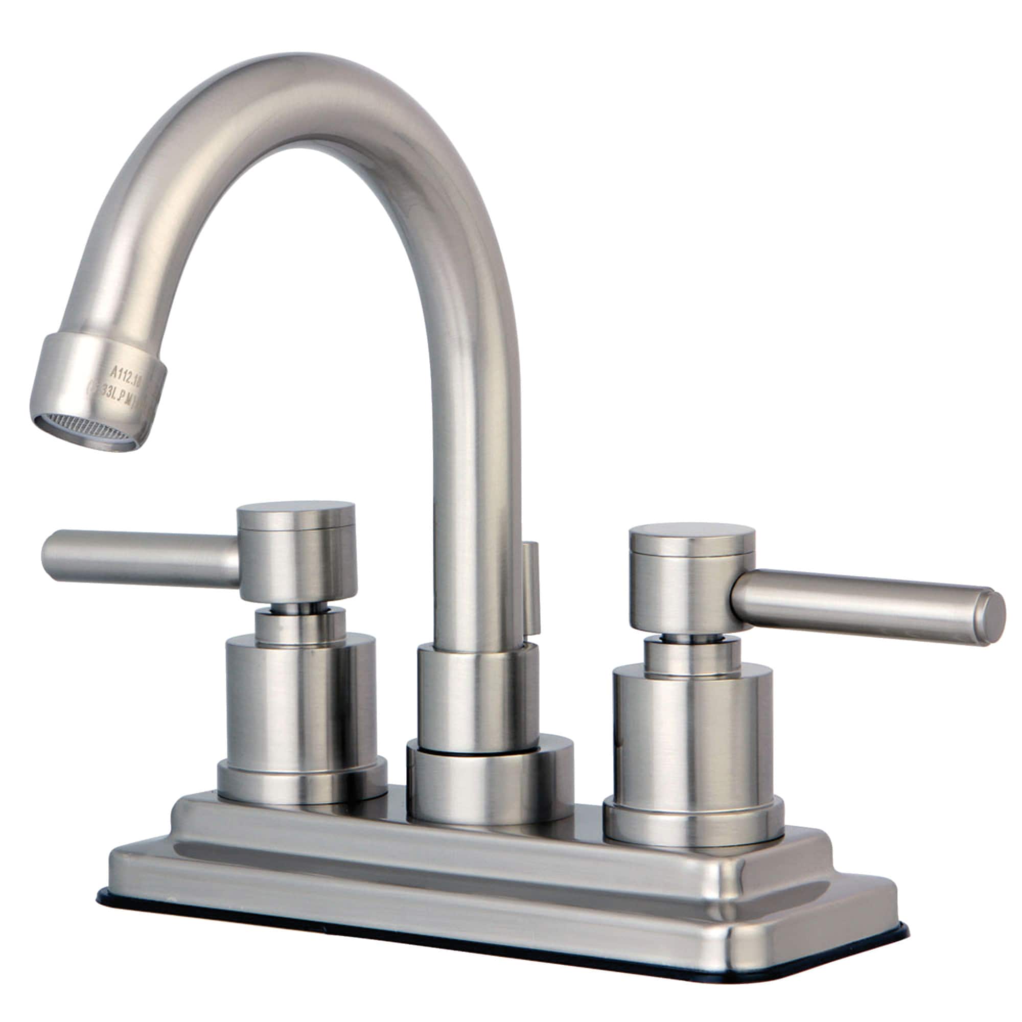 Elements of Design ES8668DL Concord Satin nickel 4-in centerset 2-handle Low-arc Residential Handle Bathroom Sink Faucet with Drain