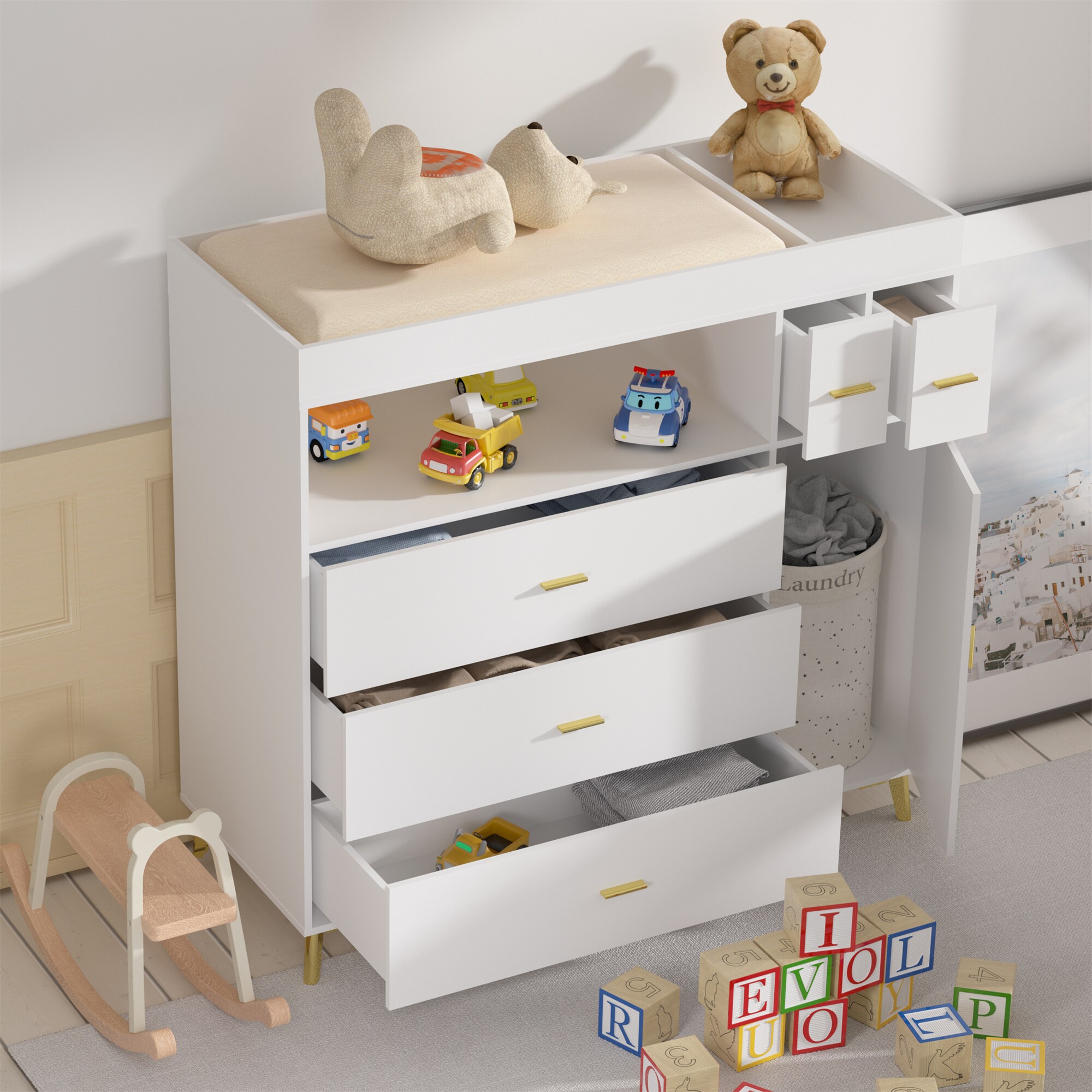 PAKASEPT White 5-Drawer Standard Dresser in the Dressers department at ...