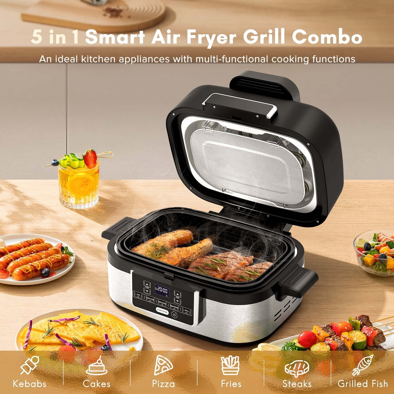 COWSAR LSEG-8070-BLACK Air-Fryers - View #2