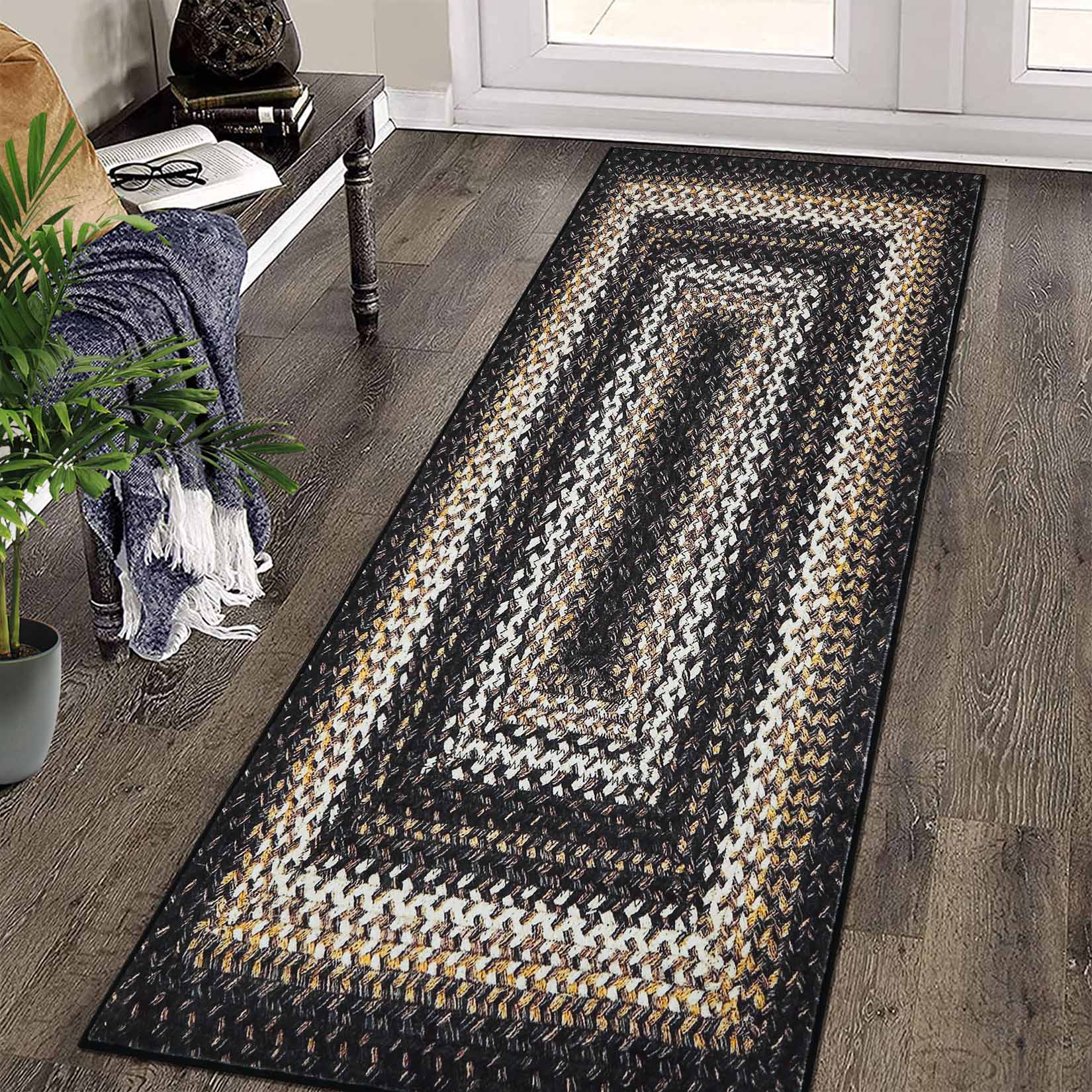 Garvee YXY-LO-PHO-104GHARK 2 x 8 (ft) Loomed Polyester Black Rectangular Indoor Ombre Mid-Century Modern Machine washable Runner rug