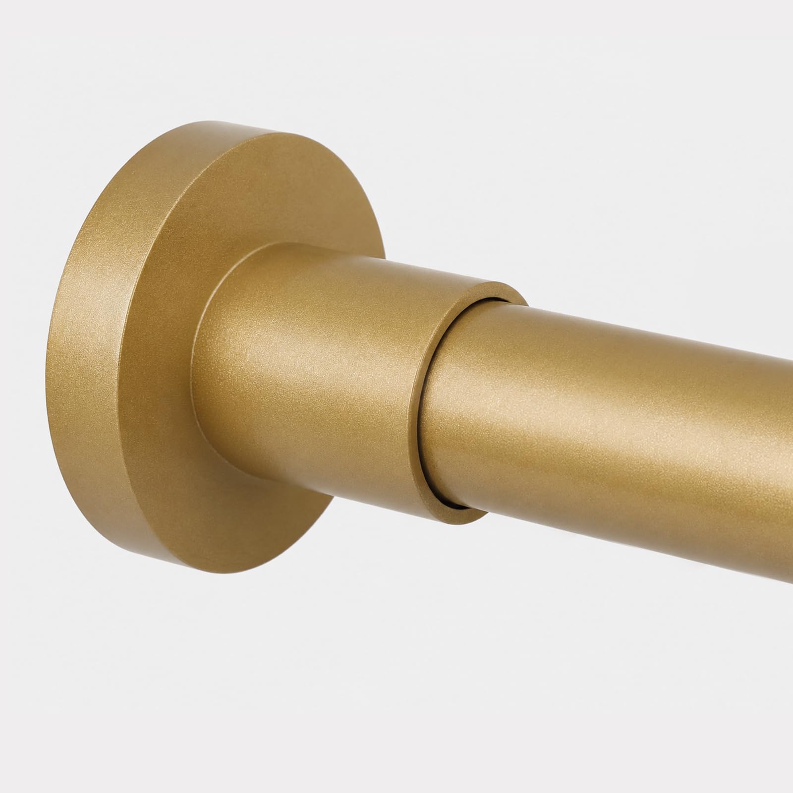TNSO - Frosted Gold 43 to 73 Inches 304 Stainless Steel Tension Curtain Rod Rustproof Non Slip He...