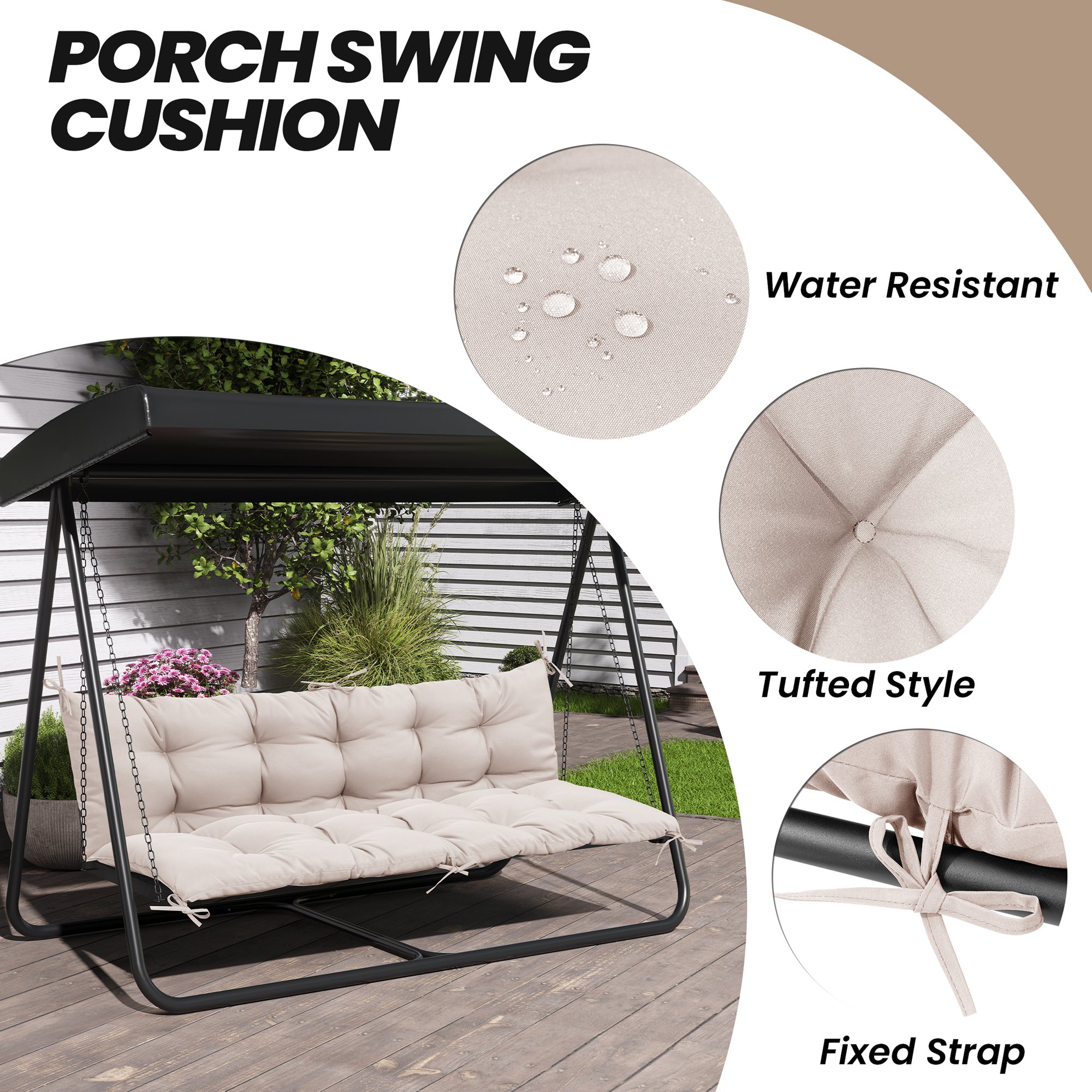 CloudFly CL-CU011BEI-1 Patio-Furniture-Cushions - View #6