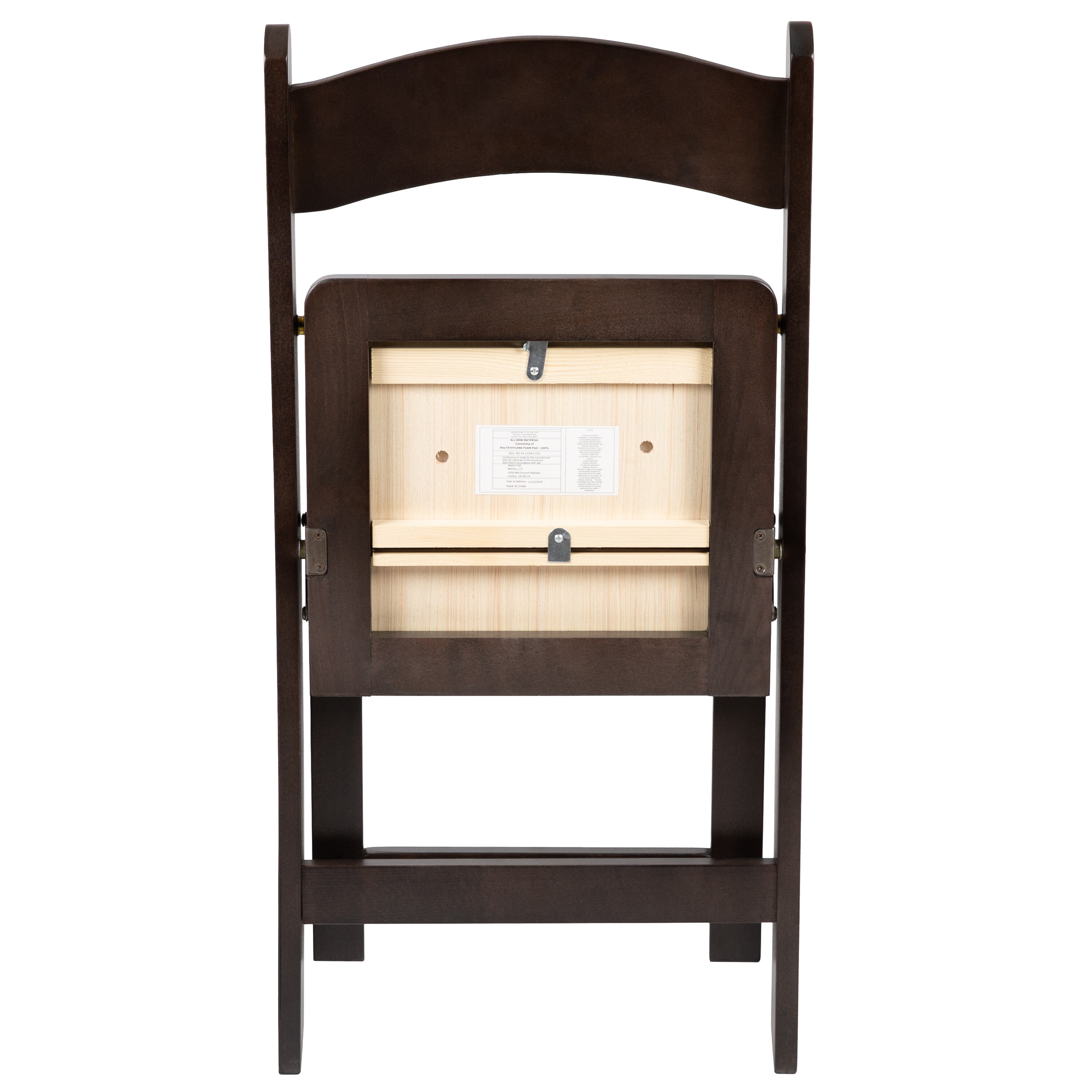 Elegant Chocolate Folding Chair with Detachable Vinyl Seat
