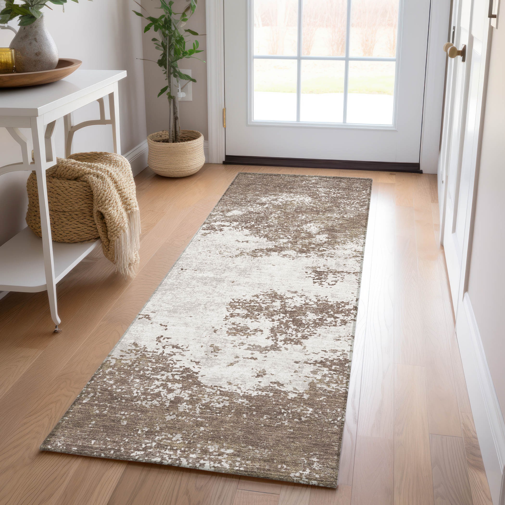 Addison Rugs ACN1027BR2X8 Chantille ACN1027BR 2 x 7 (ft) Polyester Brown Rectangular Indoor/Outdoor Geometric Machine washable Runner rug
