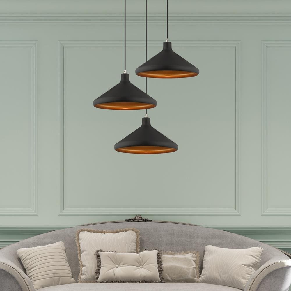 Black and Gold Aluminum Mini Pendant Light