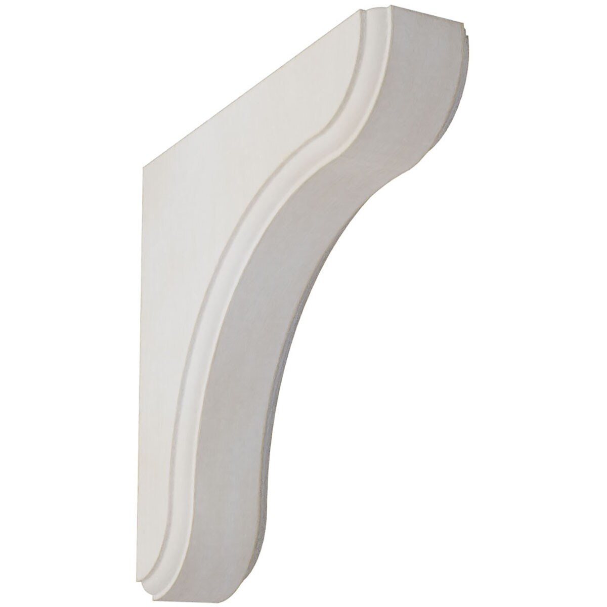 Ekena Millwork BKTWD02X08X08EAWH Eaton 1-3/4-in x 7-1/2-in x 7-1/2-in Rubberwood White Wood Standard Bracket