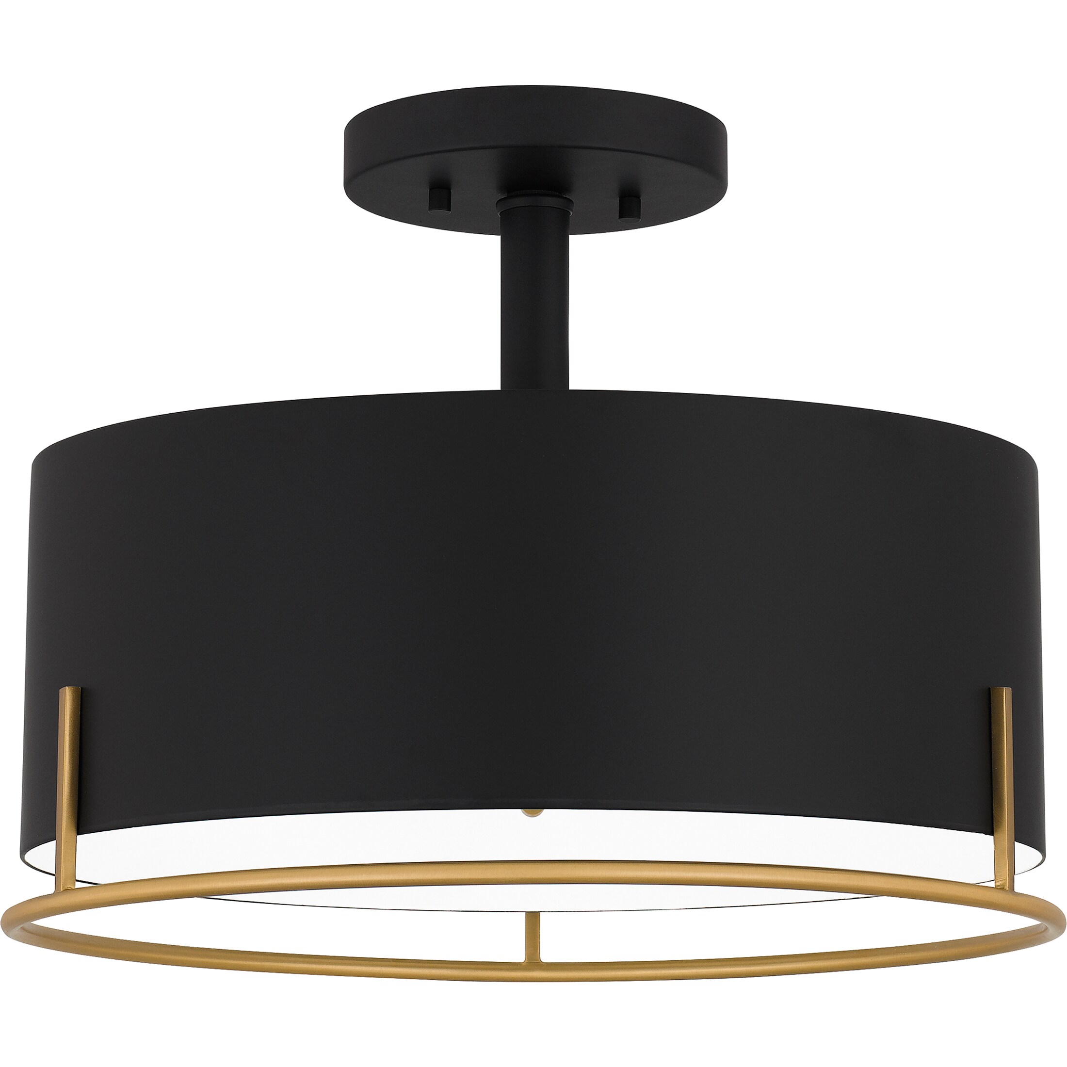 Quoizel QSF5580MBK Chalfont 3-Light 15-in Matte Black Semi mount light