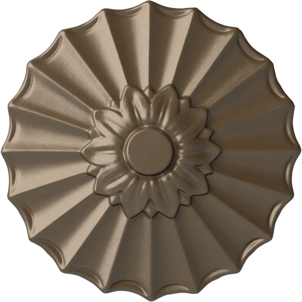 Ekena Millwork CM09SHWSS Shakuras 9-in W x 9-in L Painted Warm Silver Polyurethane Whole Ceiling Medallion