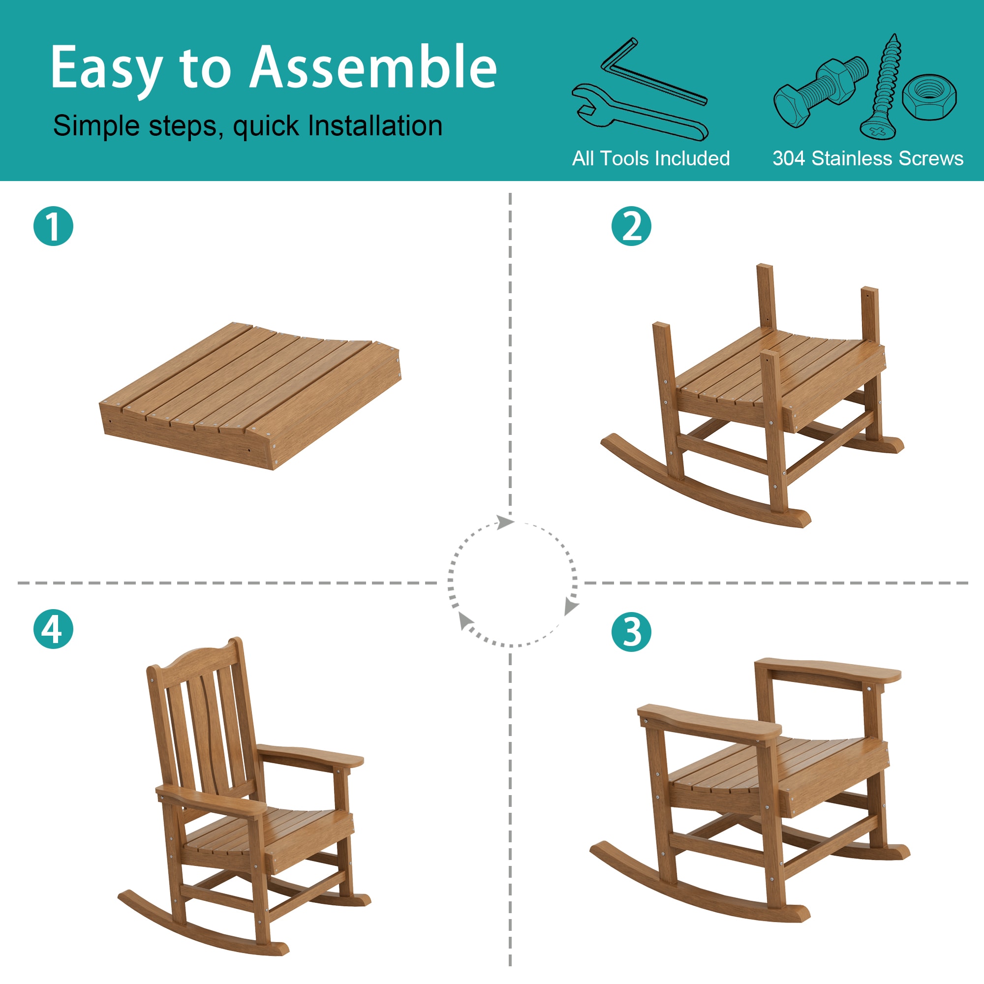 BEWOOD LMK-PE-TS-68TK-4 Patio-Chairs - View #9