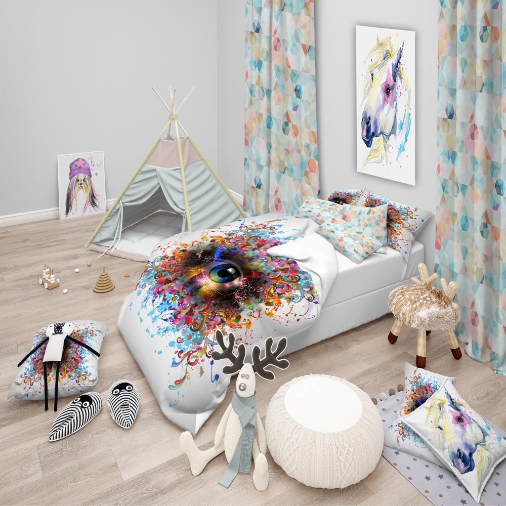Designart BED13341-T 3 -Piece Blue Twin Duvet cover Set