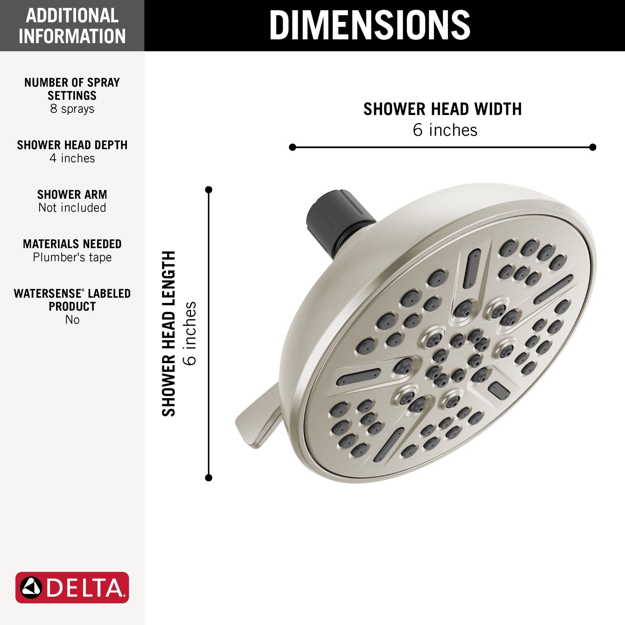 Delta 75898CSN Fixed-Showerhead - View #11