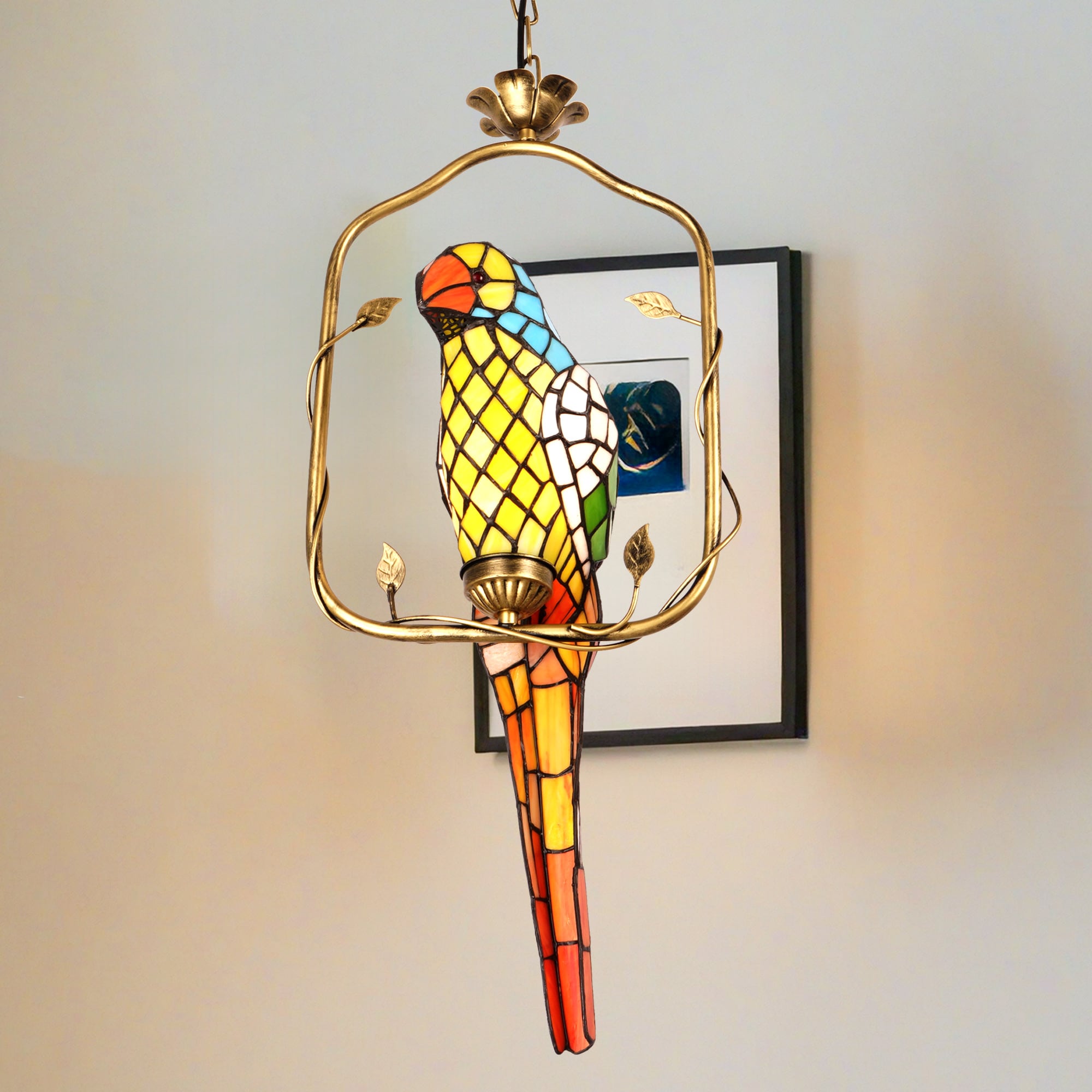 EFPERFECT Single-head glass parrot pendant light