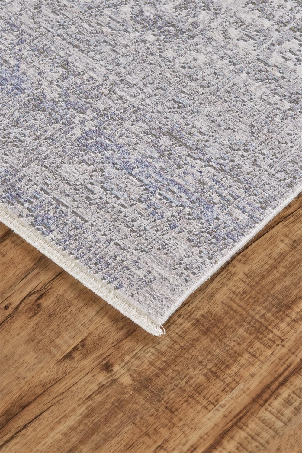 Cecily Gray and Ivory Rectangular Viscose Area Rug 7'10" x 10'