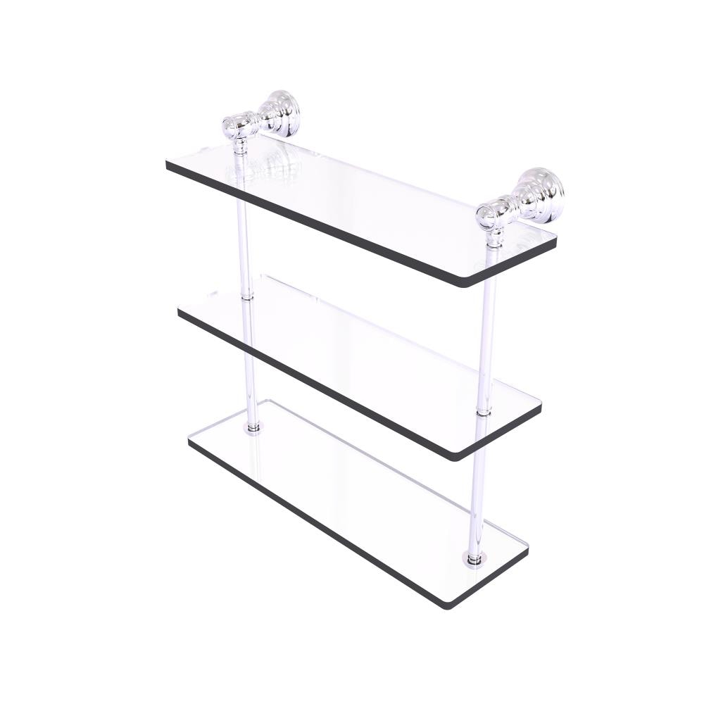 Allied Brass CL-5-16-PC Carolina Polished Chrome 3 -Tier Wall mount Bathroom Shelf ( 16-in x 16-in x 5-in )