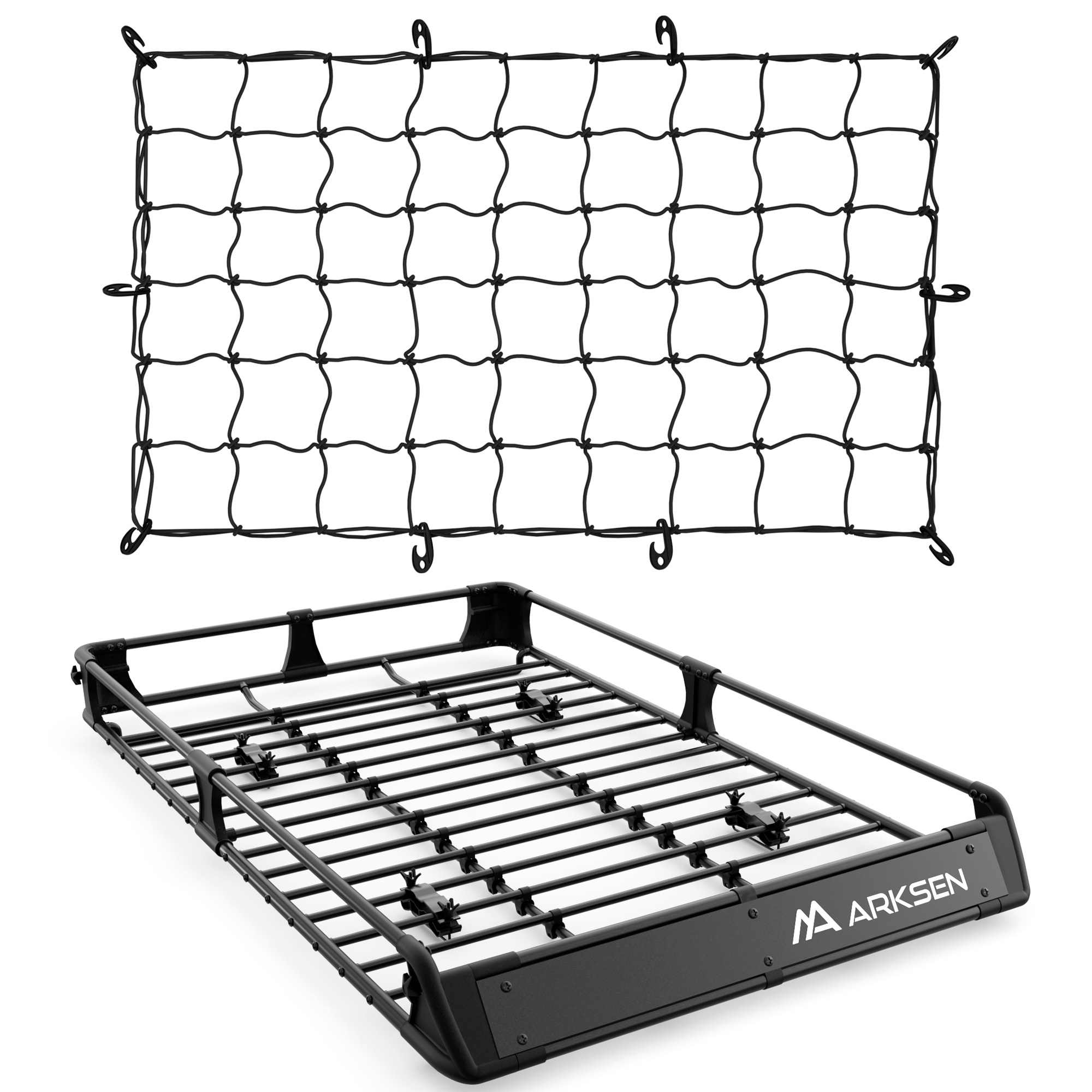  64 Inches Universal Roof Rack with Cargo Net 250 lbs Capacity