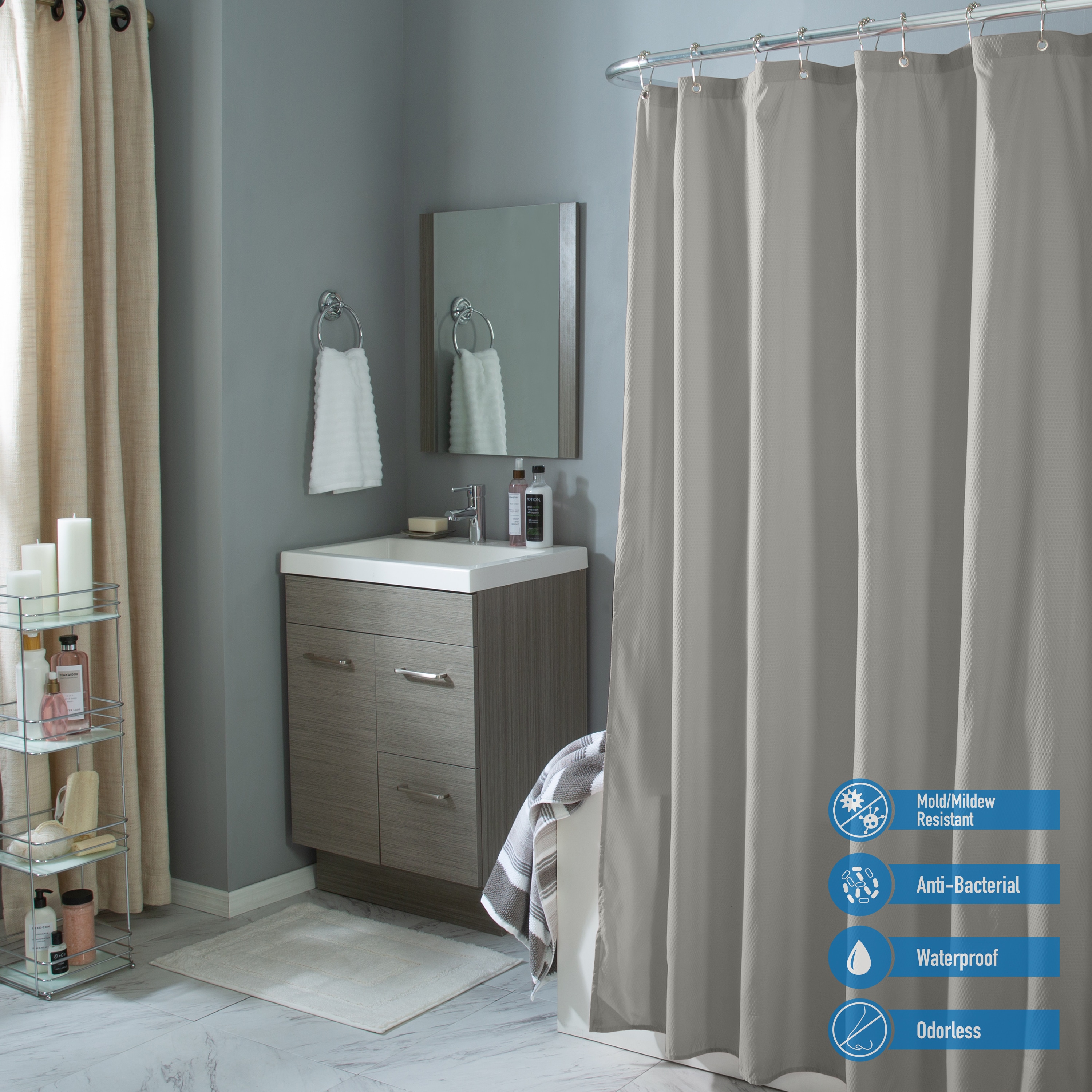 Bath Bliss 5415-HEATHER Shower-Curtains-Liners - View #5