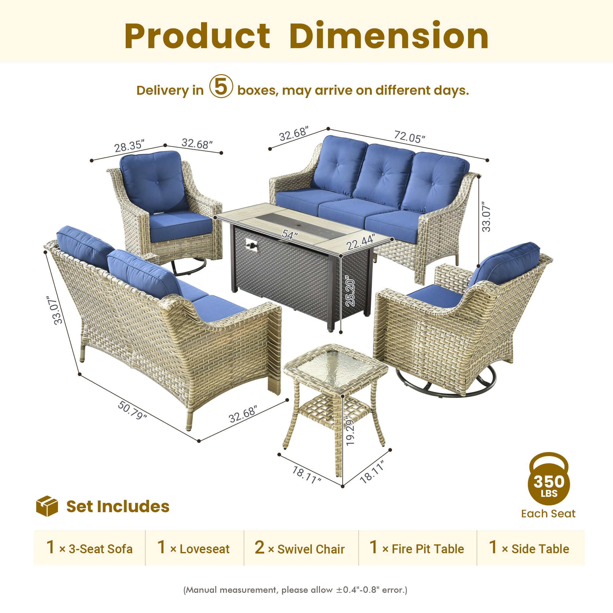 Pouuin SDYZPAD706 Patio-Conversation-Sets - View #2