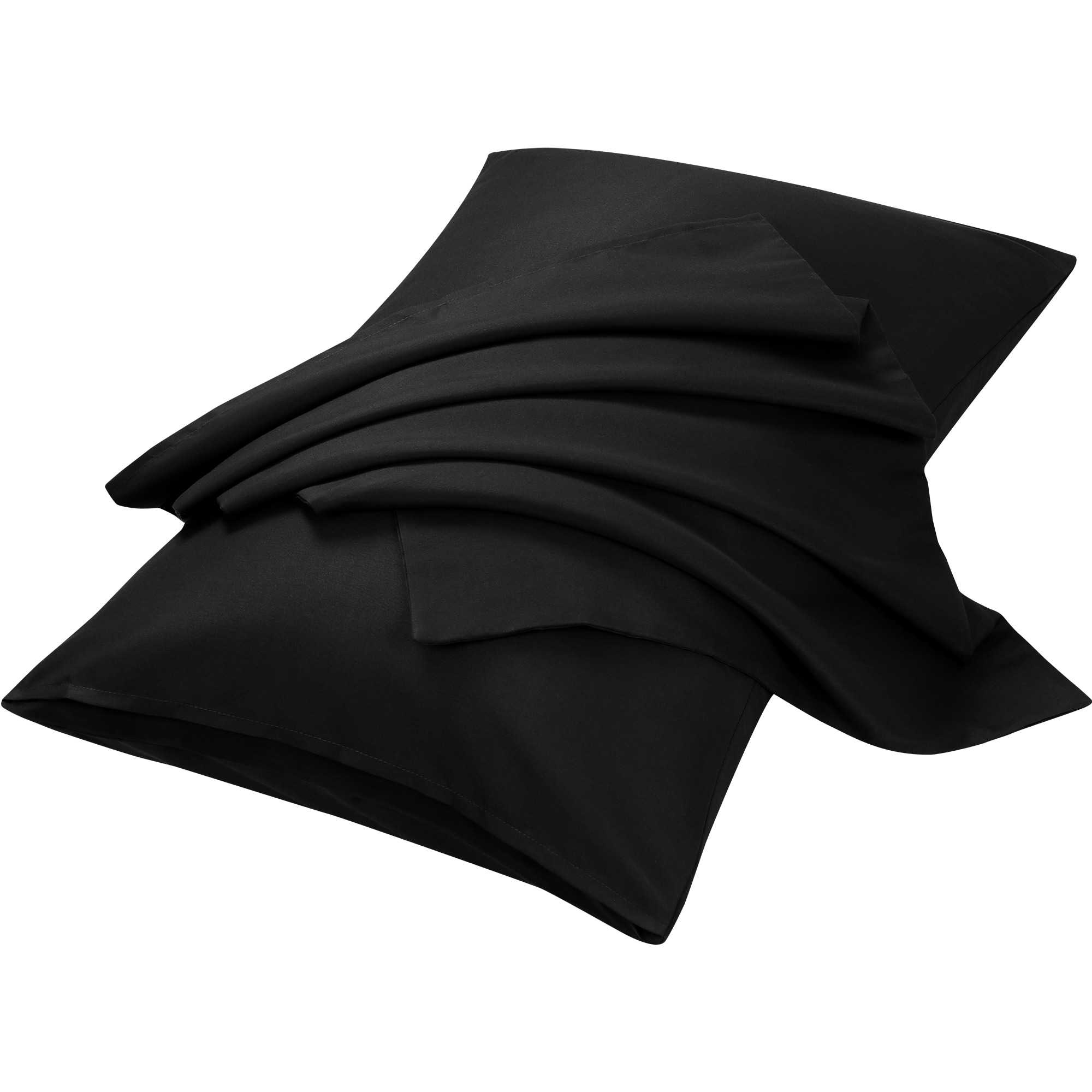 Unique Bargains 2pcs Pillow Cases Double Brushed Microfiber Pillowcases - Envelope Closure Pillowcases Covers Travel(14 Inchx20 Inch) Black