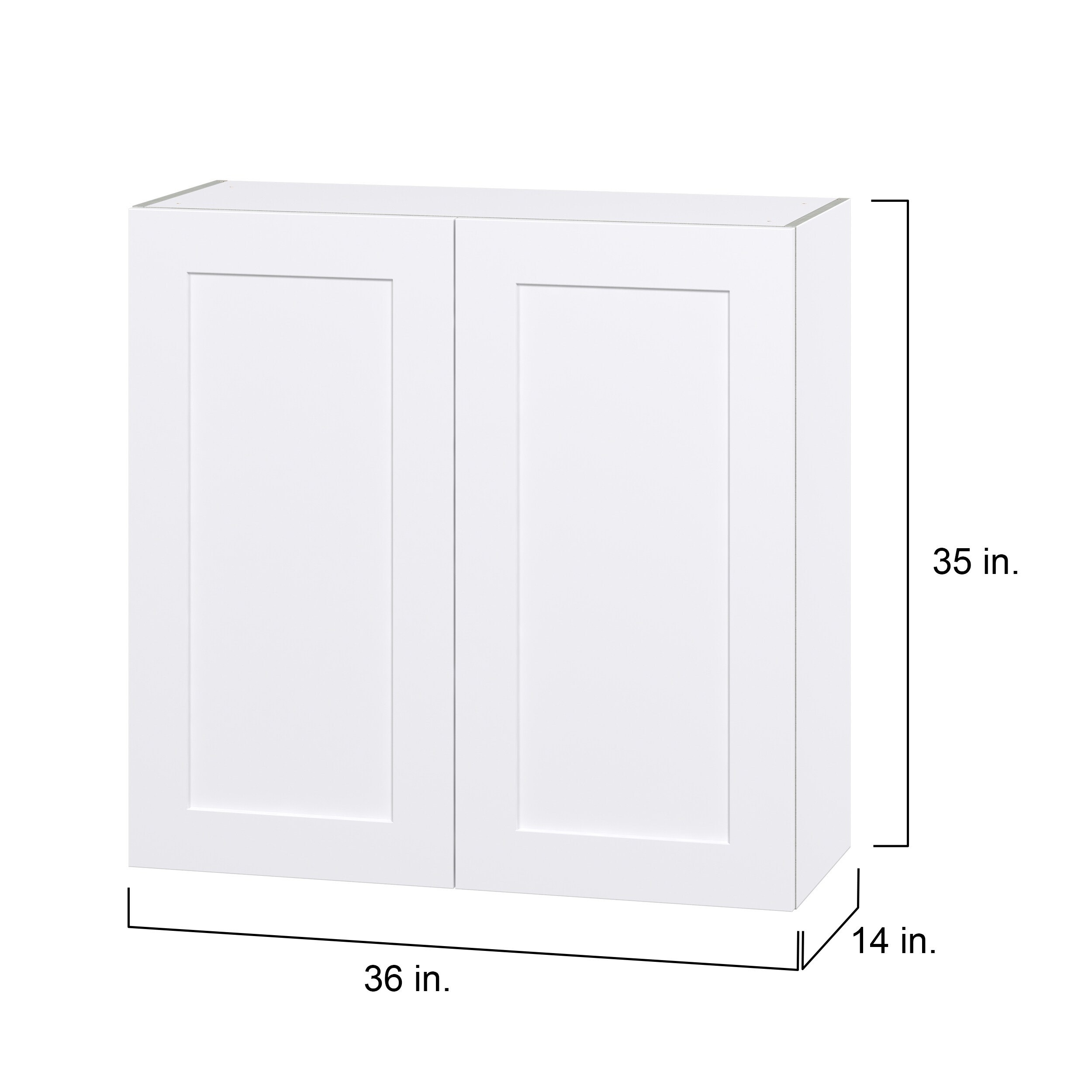 Hugo&Borg Jolie 36-in W x 35-in H x 14-in D Warm White Door Wall Fully ...