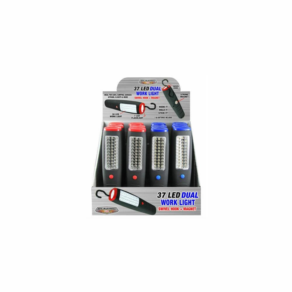  JNSN80730 Blazing Ledz 702177 Assorted Colors LED Dual Worklight , Pack of 12