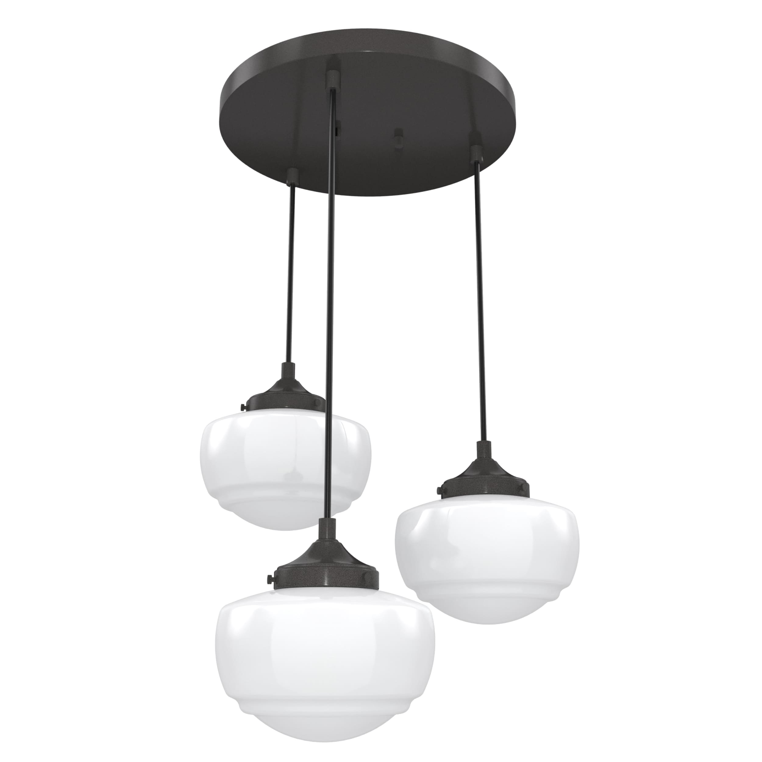 Hunter 19502 Saddle Creek 3 -Light Noble Bronze Transitional Opal glass Small Hanging