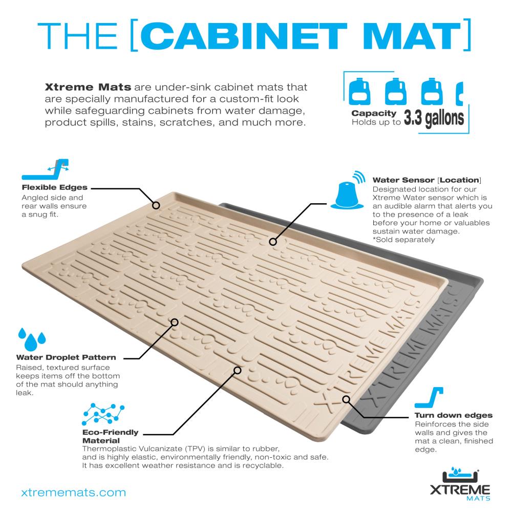 Xtreme Mats Bathroom 19-in x 25-in Beige Undersink Drip Tray Fits Cabinet  Size 25-in x 19-in in the Shelf Liners department at