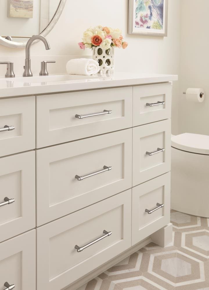 Polished Chrome Modern Cabinet Drawer Pull Bar with Mounting Hardware