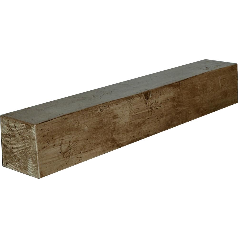 Ekena Millwork MANUKP06X10X48GO Knotty Pine Faux Wood 48-in W x 6-in H x 10-in D Golden Oak Urethane Rustic Fireplace Mantel