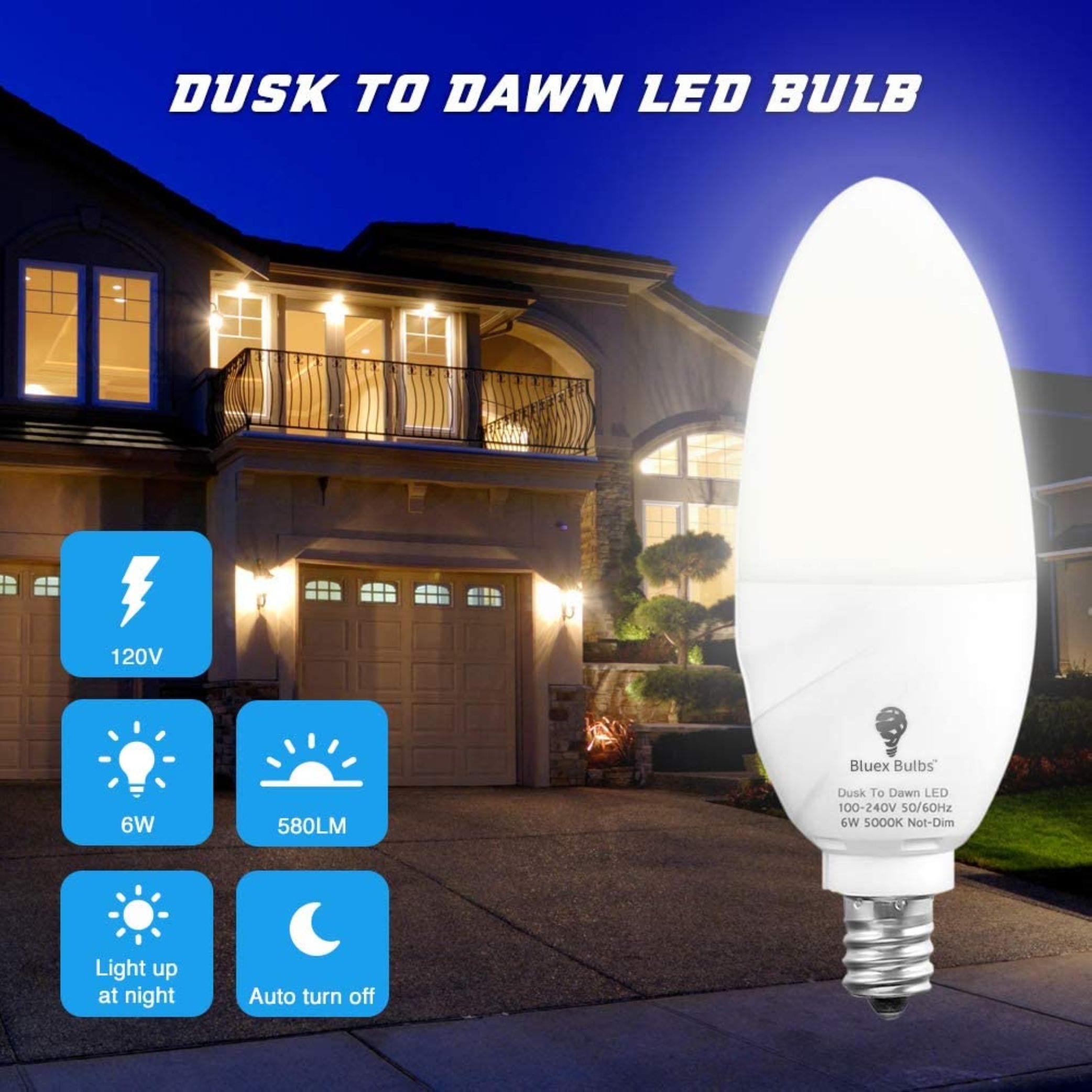 Bluex Bulbs DUSK-E12-6W-5000K Led-Lights - View #6