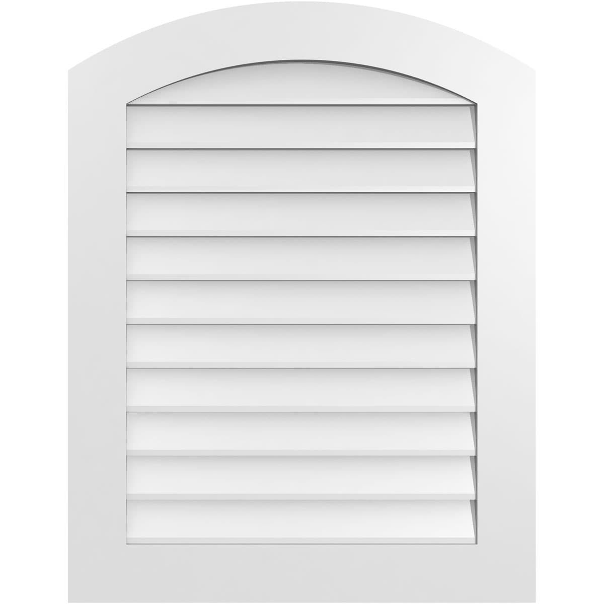 Ekena Millwork GVPAR28X3601SN 28-Inches x 36-Inches Off-white Round top PVC Gable Louver Vent