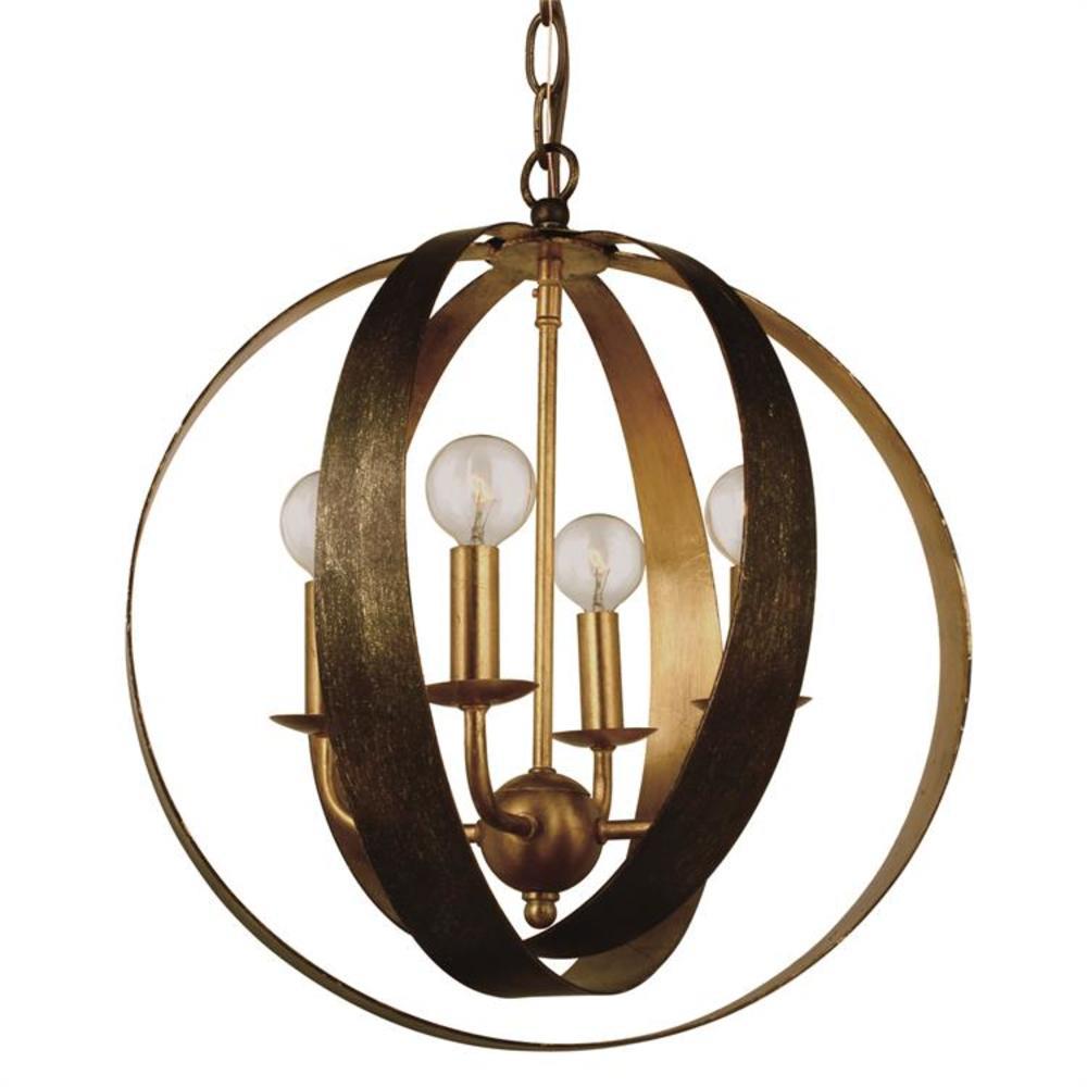 Crystorama 584-EB-GA Luna 4 -Light Multiple finishes Bronze Rustic For Use in Bathrooms, Foyers, Kitchens, Chandelier