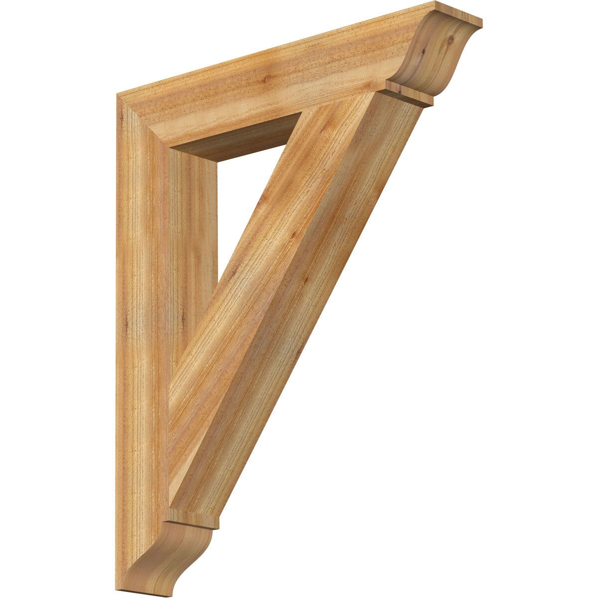 Ekena Millwork BKT06X34X42TRA01RWR Traditional traditional rough sawn 6-in x 34-in x 42-in Western red cedar Brown Wood Standard bracket